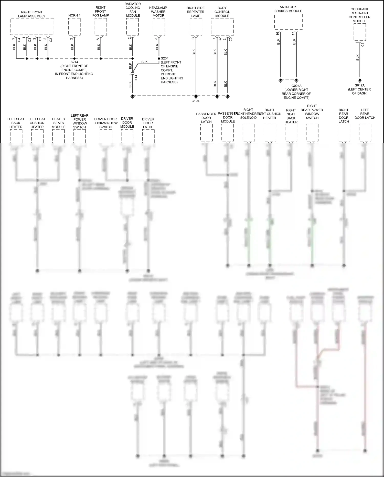 Dodge Journey I facelift (2011-2020) occupant restraint controller module wiring diagram  (2 of 7)