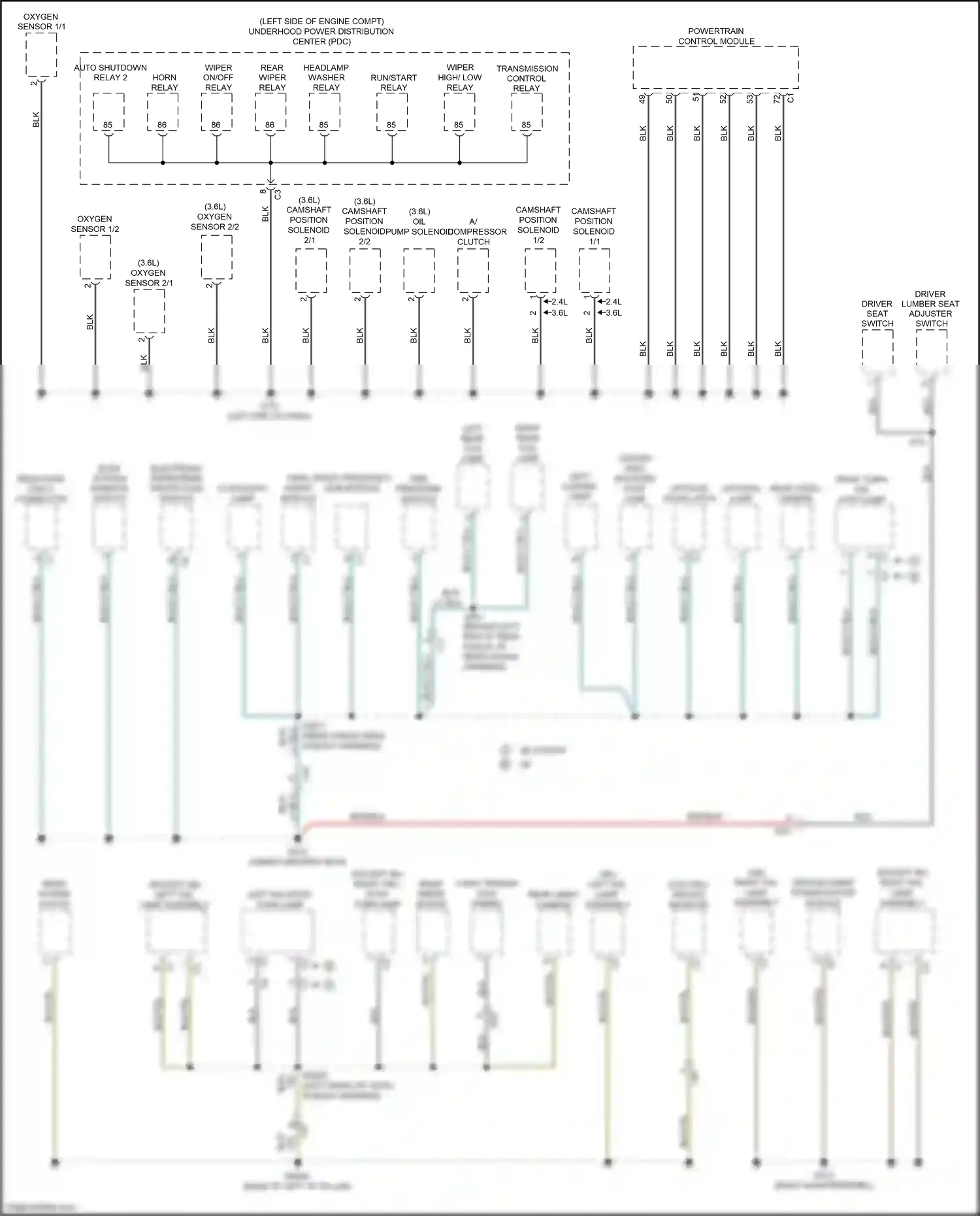 Dodge Journey I facelift (2011-2020) powertrain control module wiring diagram  (6 of 16)