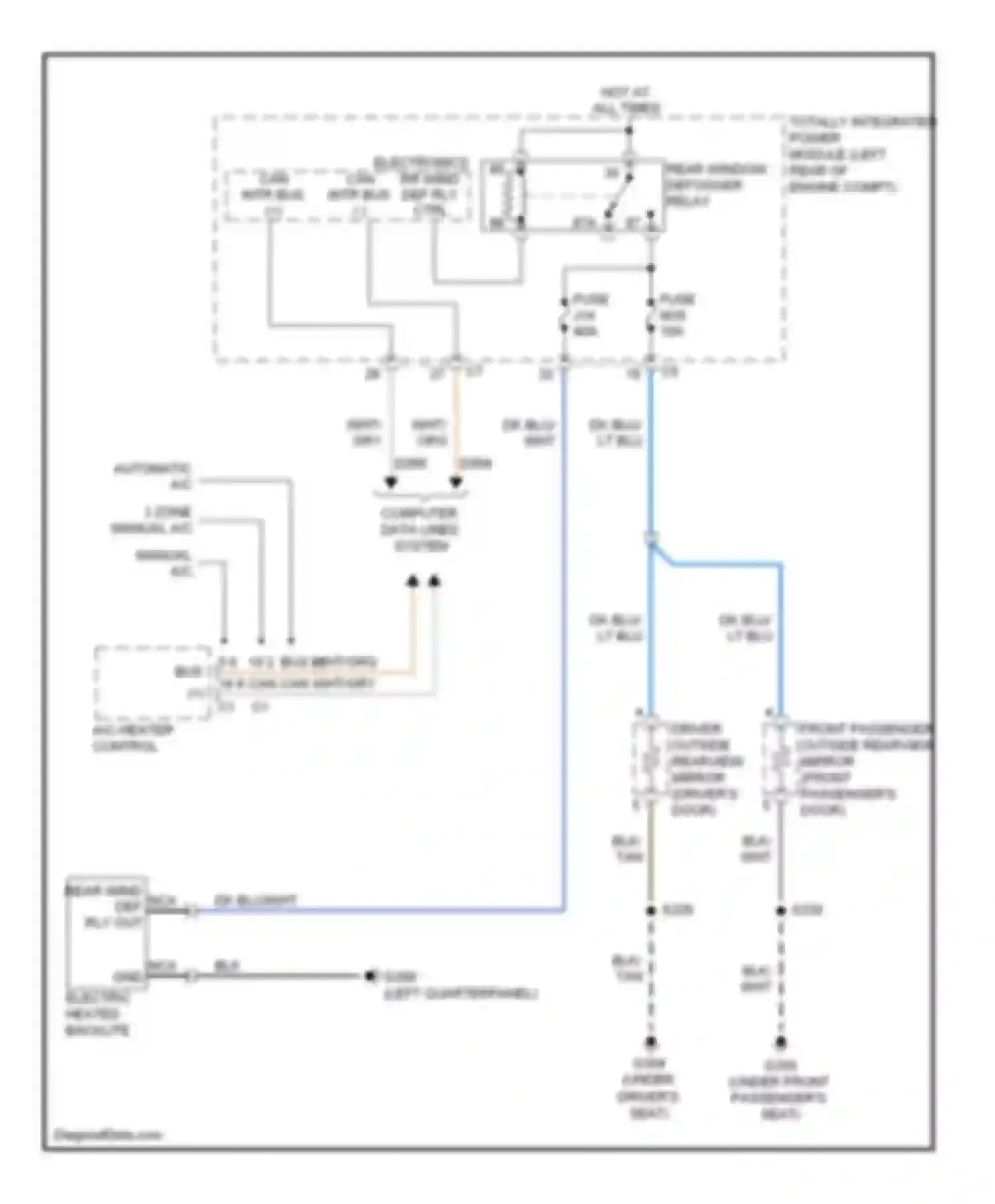 Journey Dodge I (2007-2011): Defoggers circuit, without express up/down windows