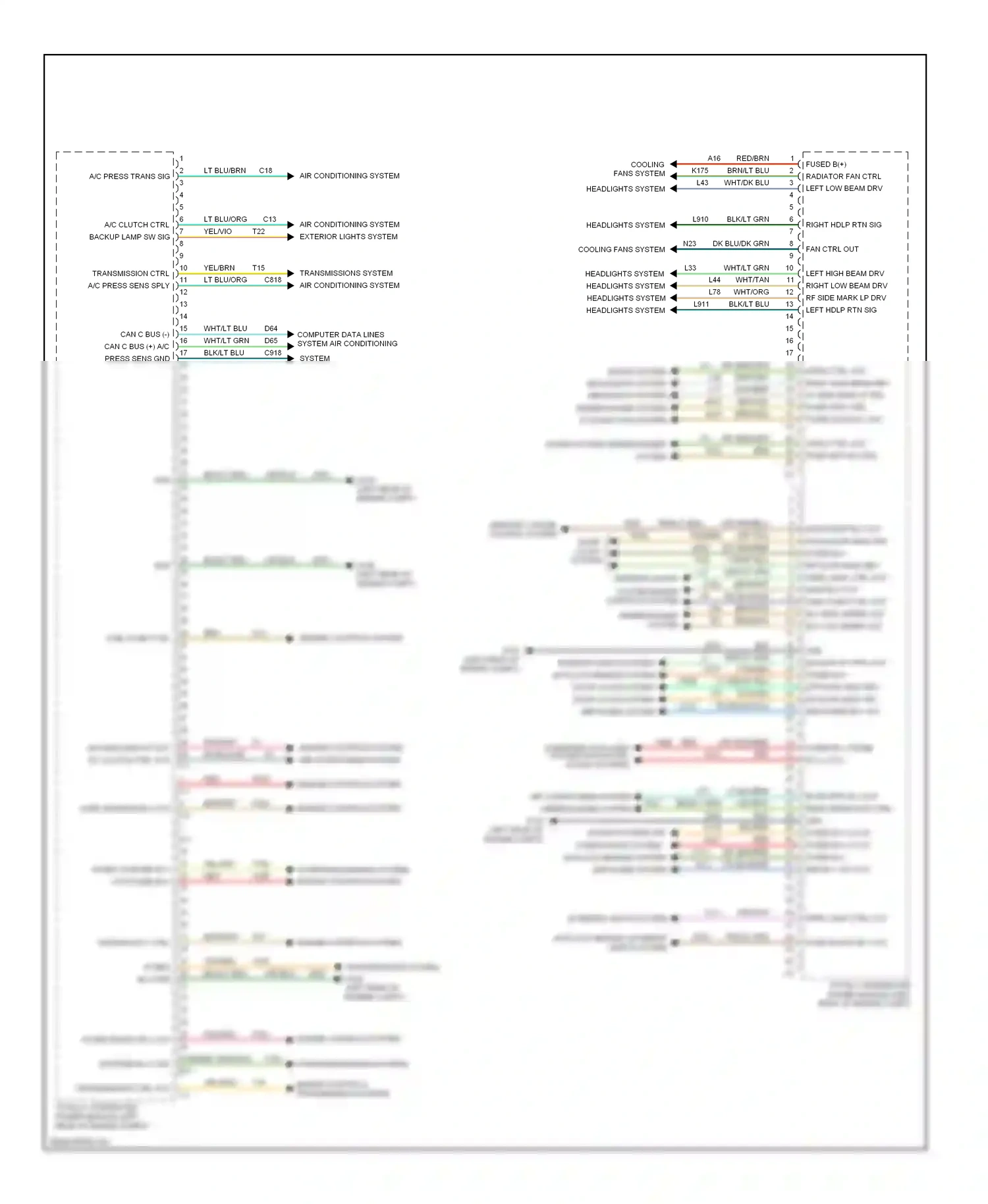 Dodge Journey I (2007-2011) computer data lines system air conditioning system wiring diagram  (1 of 1)