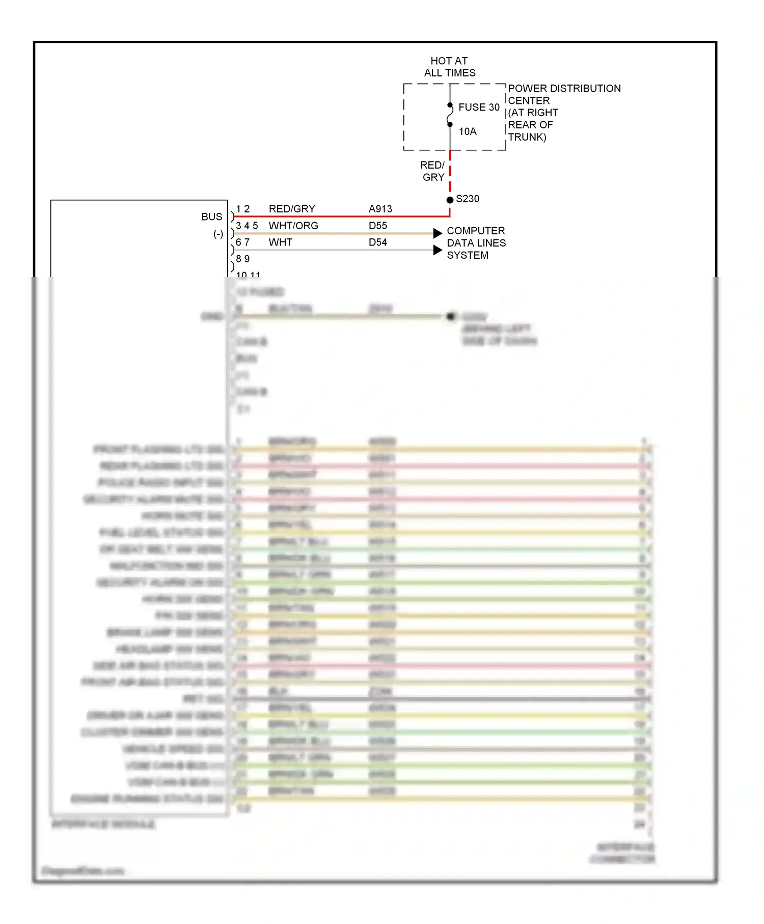 Dodge Magnum I facelift (2007-2008) computer data lines system wiring diagram  (20 of 37)