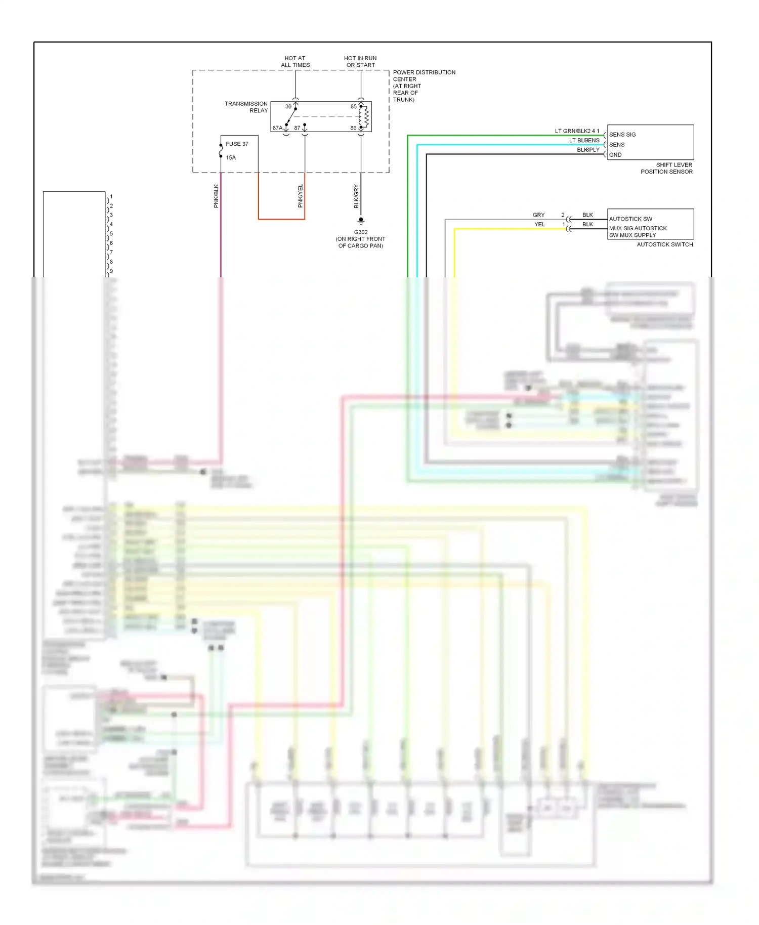 Dodge Magnum I facelift (2007-2008) electronic shift module wiring diagram  (1 of 3)