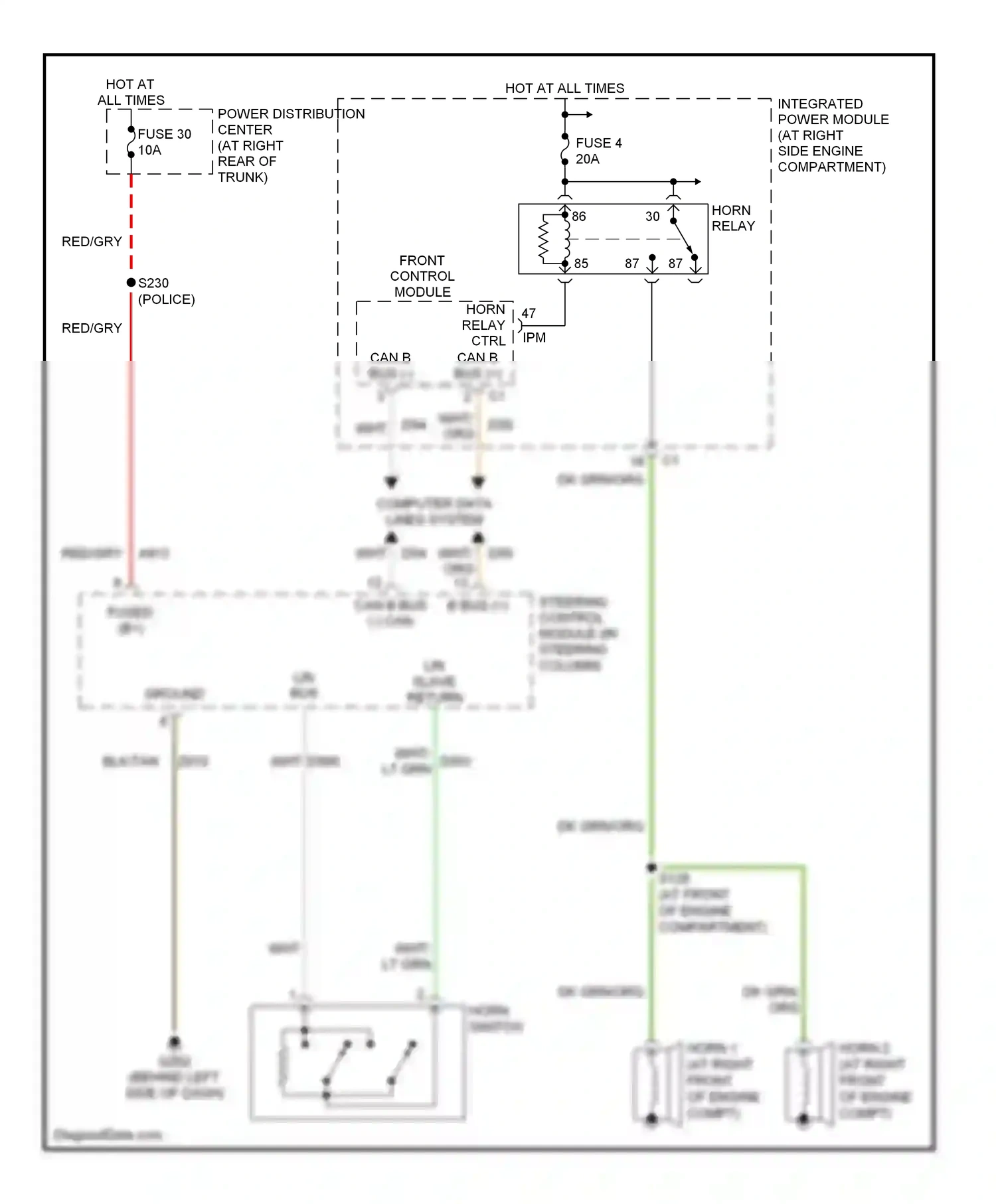 Dodge Magnum I facelift (2007-2008) front control module wiring diagram  (7 of 17)