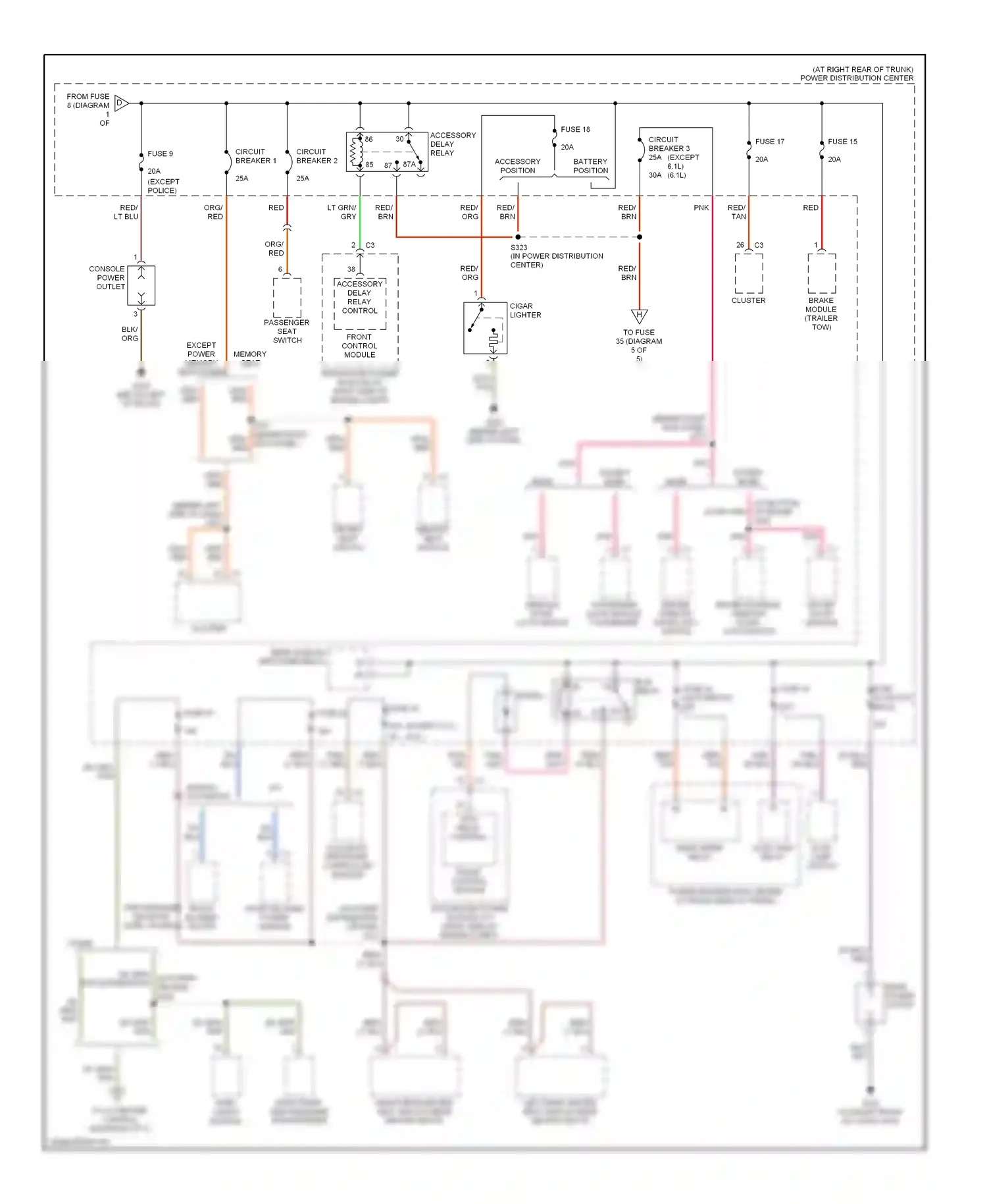 Dodge Magnum I facelift (2007-2008) front control module wiring diagram  (14 of 17)