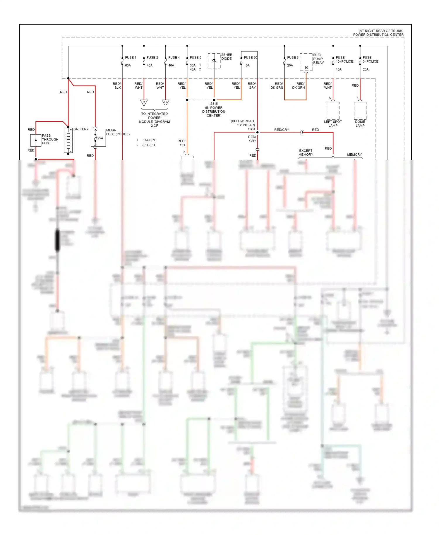 Dodge Magnum I facelift (2007-2008) front control module wiring diagram  (10 of 17)
