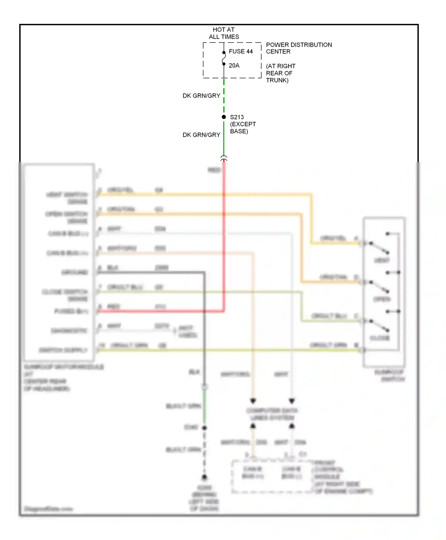 Dodge Magnum I facelift (2007-2008) front control module wiring diagram  (16 of 17)