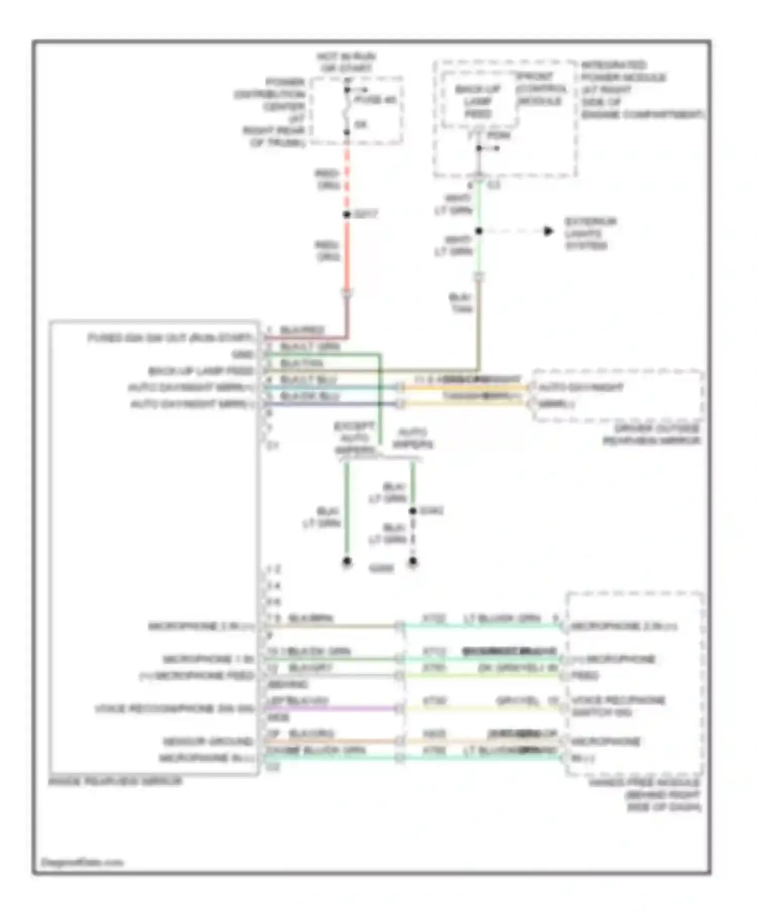 Wiring diagram inside rearview mirror for Dodge Magnum I (2003-2007) (1 of 1)