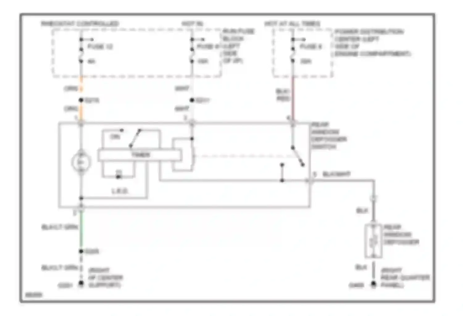 Neon Dodge I (1994-1999): Defogger circuit
