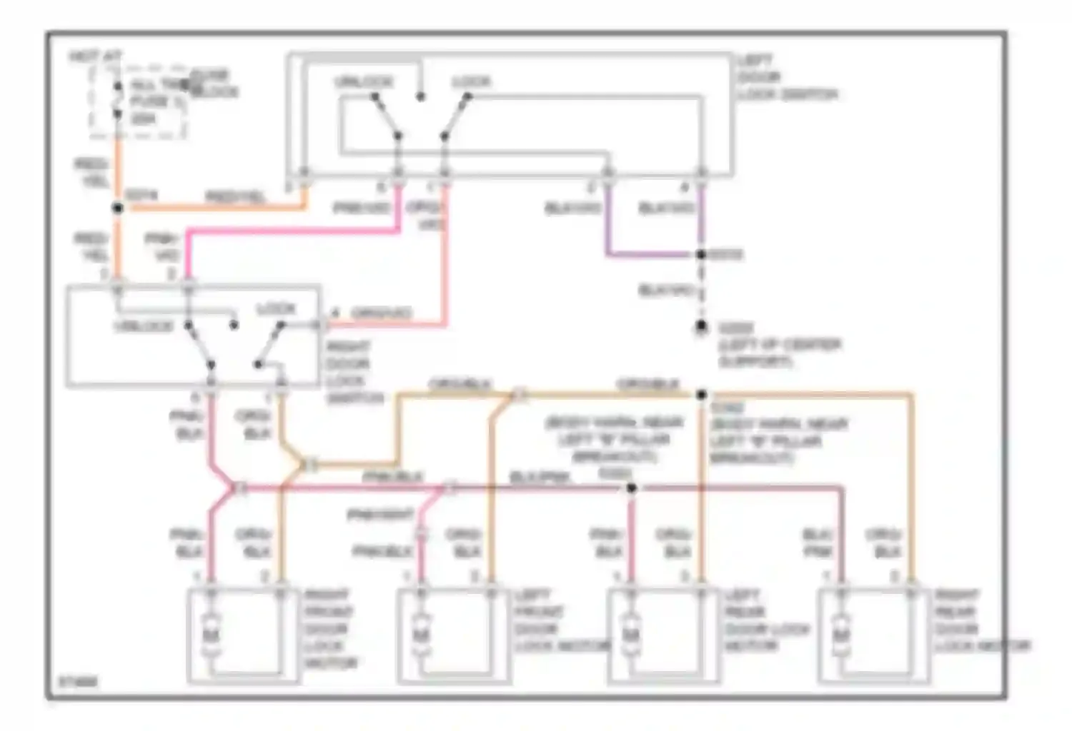 Neon Dodge I (1994-1999): Door lock circuit