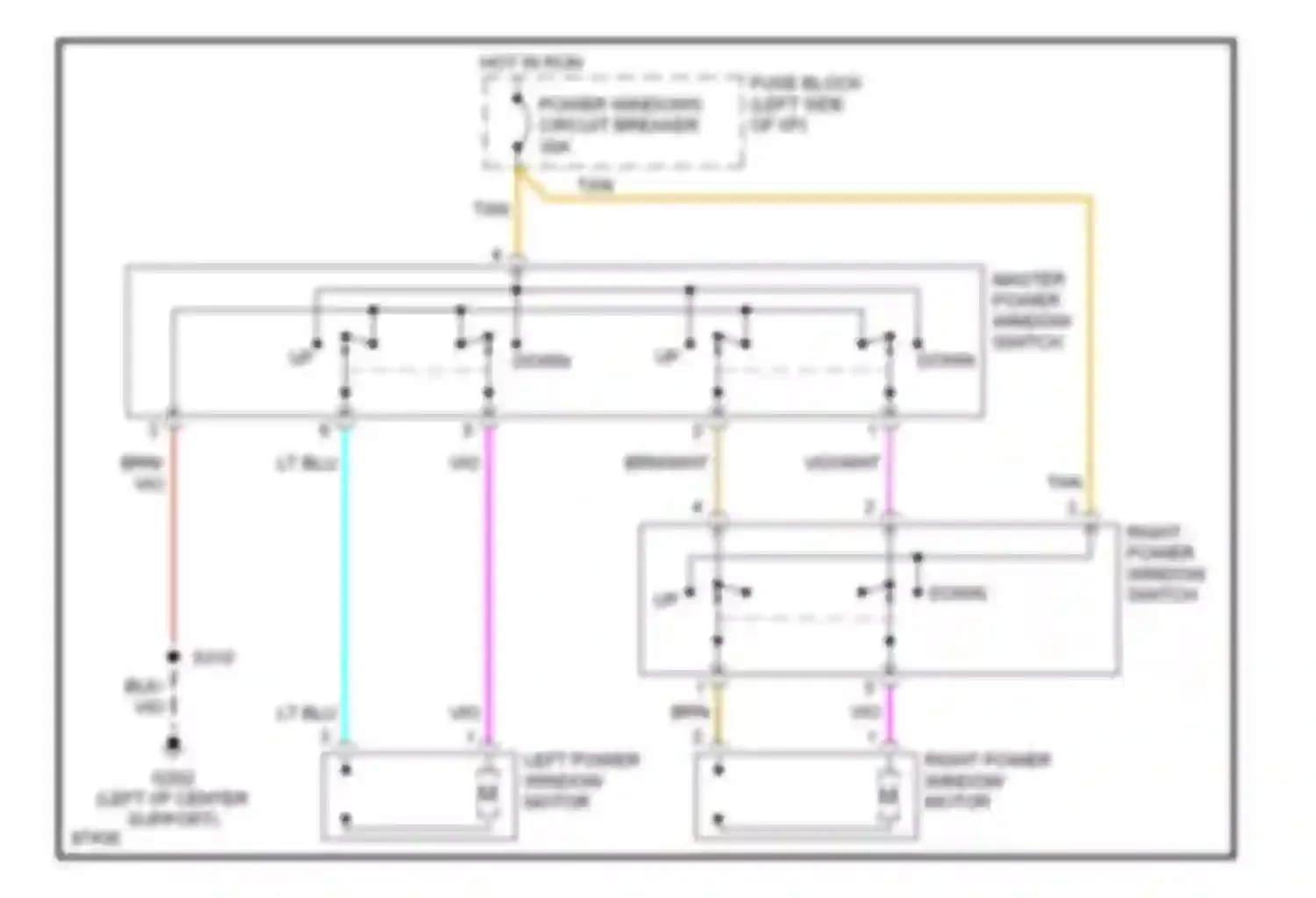 Neon Dodge I (1994-1999): Power window circuit