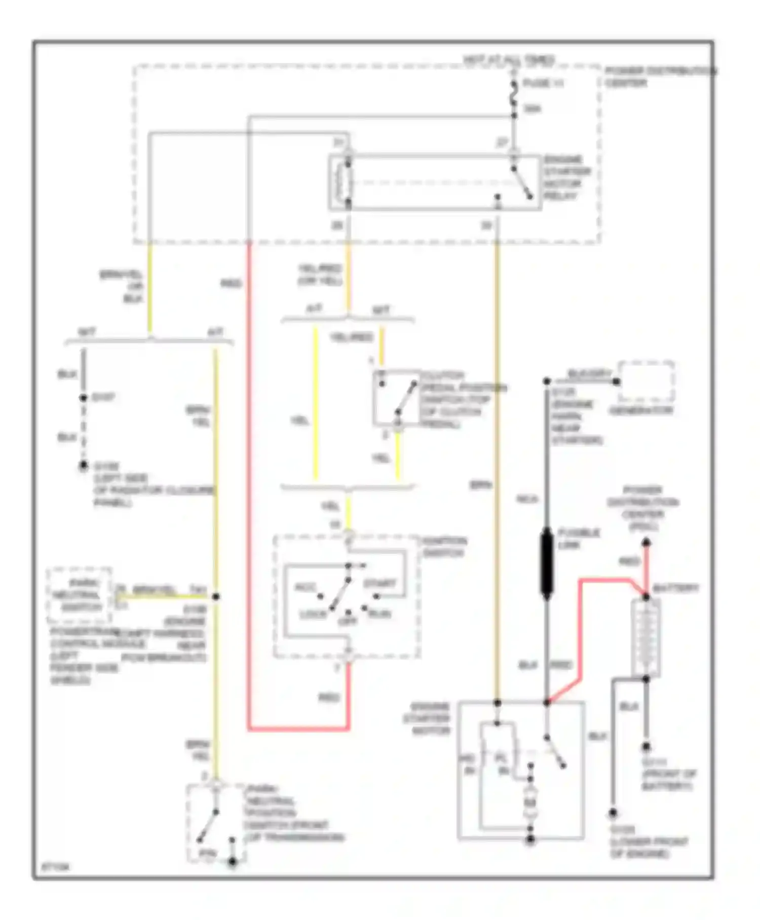 Neon Dodge I (1994-1999): Starting circuit