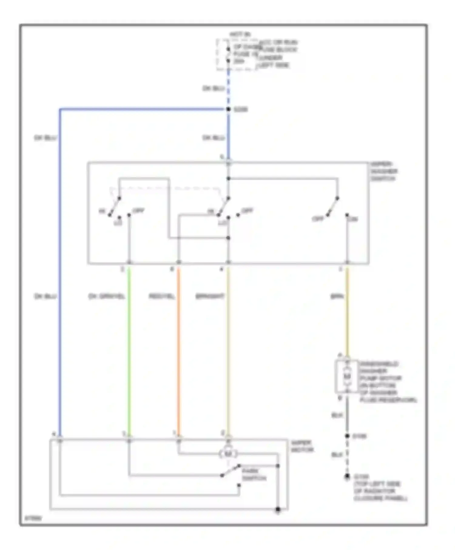 Neon Dodge I (1994-1999): 2-speed wiper/washer circuit