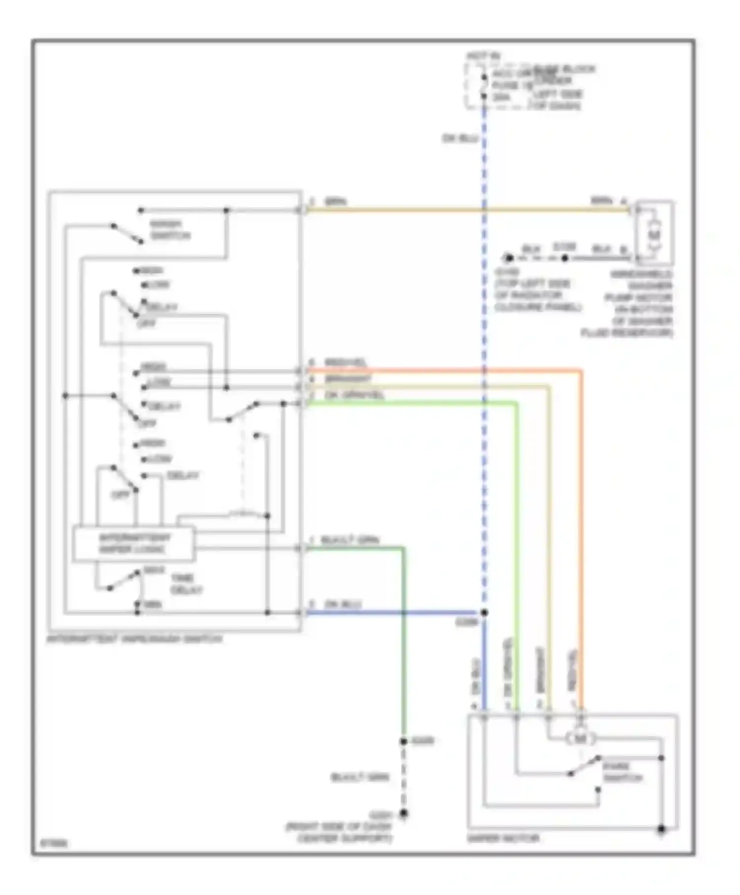 Neon Dodge I (1994-1999): Interval wiper/washer circuit