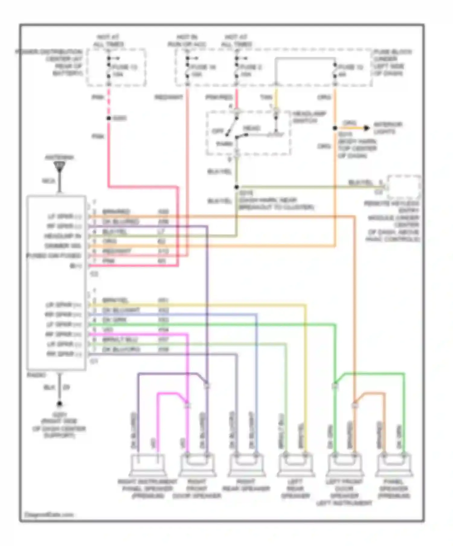 Wiring diagram fuse 16 for Dodge Neon I (1994-1999) (2 of 2)