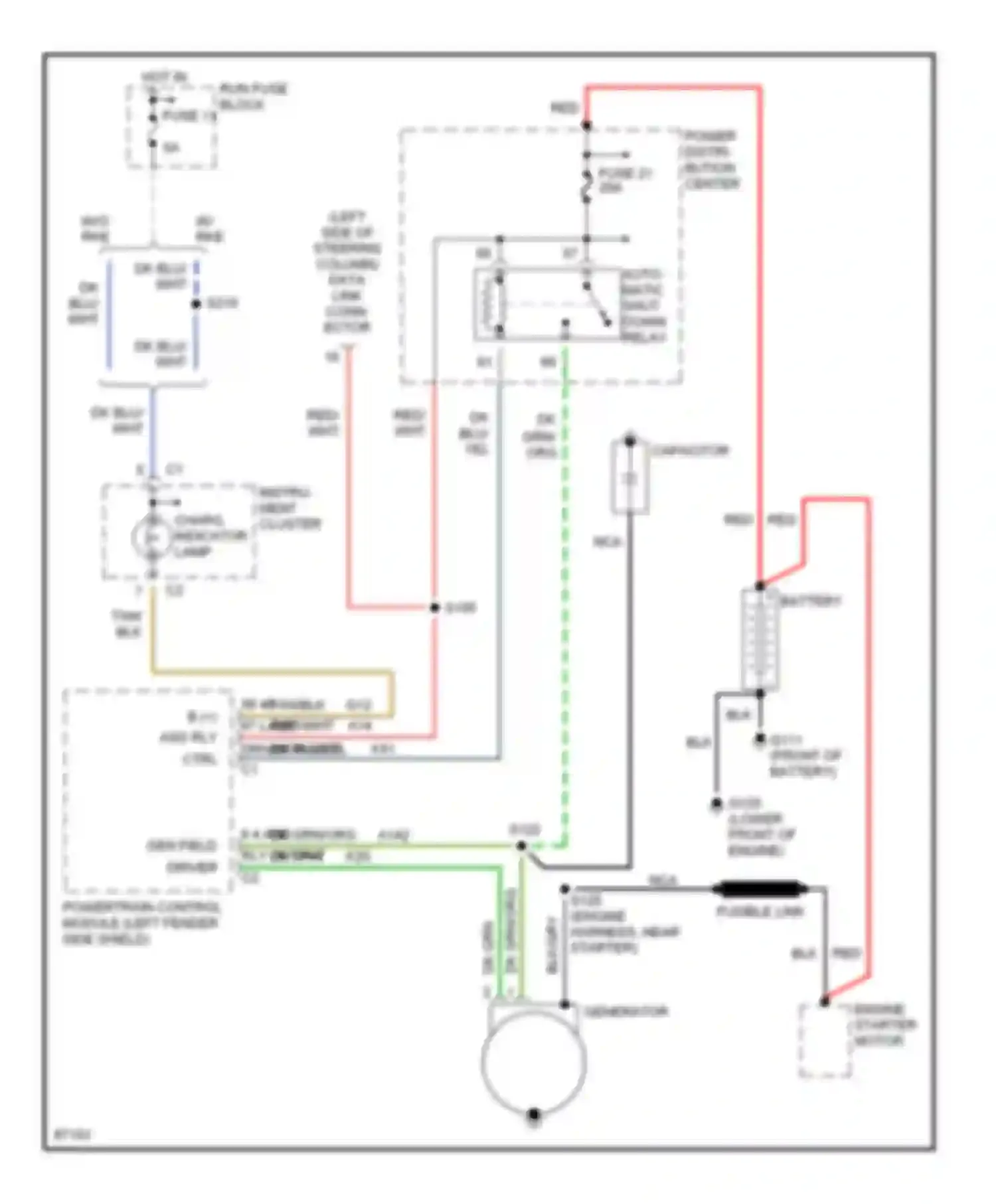 Wiring diagram w/ rke w/o rke for Dodge Neon I (1994-1999) (2 of 2)