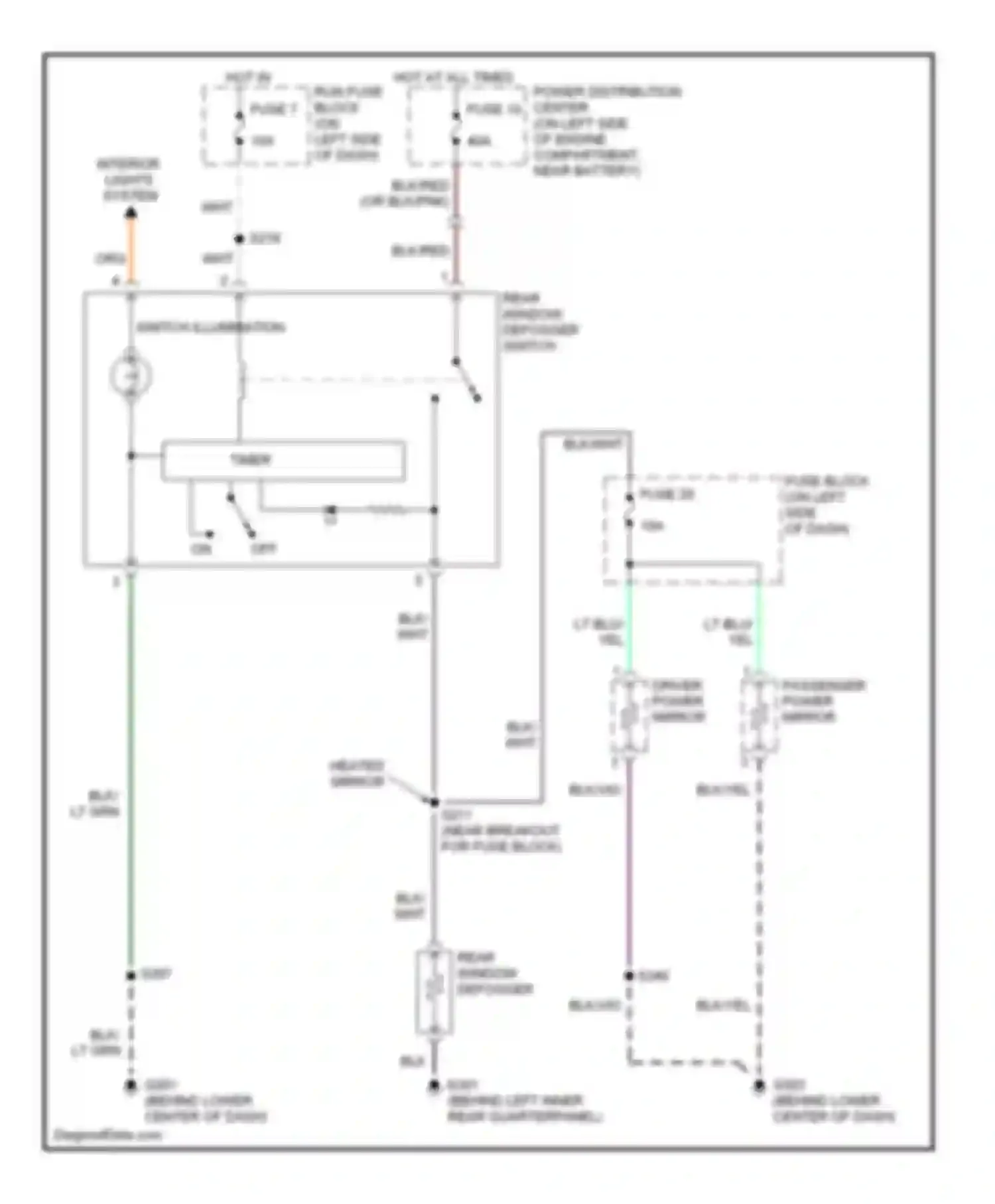 Neon Dodge II (1999-2005): Defoggers circuit