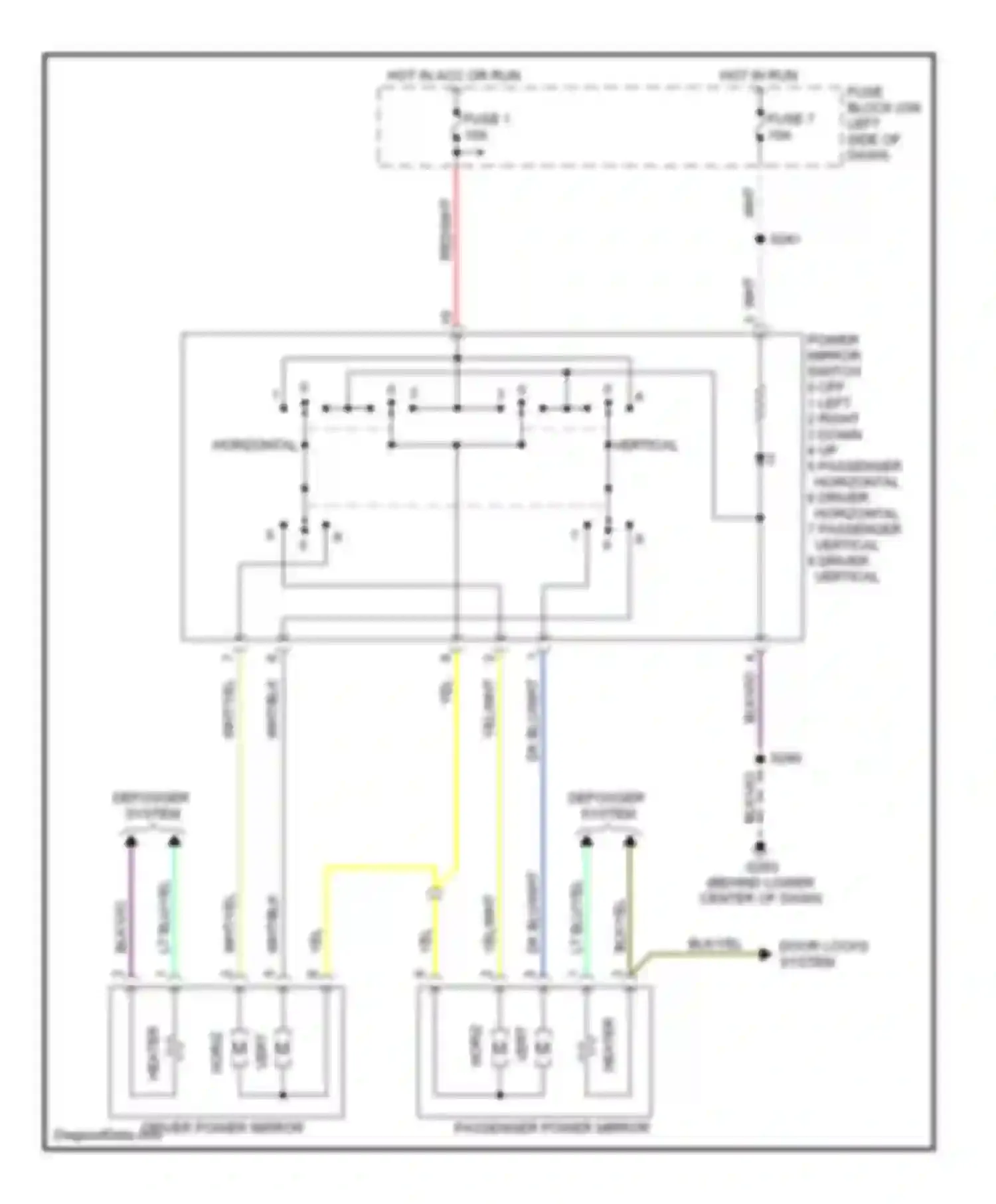 Neon Dodge II (1999-2005): Power mirrors circuit