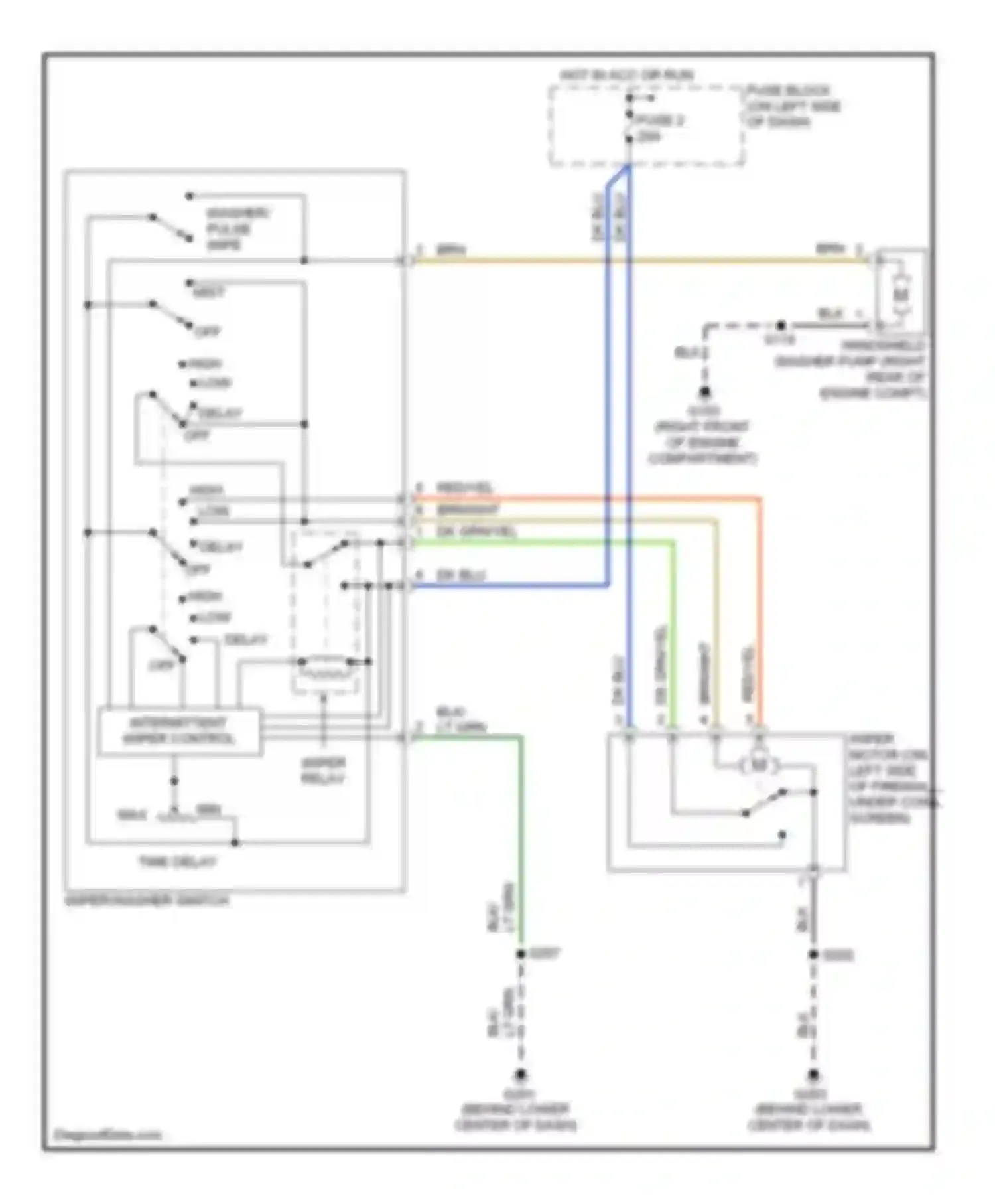 Wiring diagram intermittent wiper control for Dodge Neon II (1999-2005) (1 of 1)