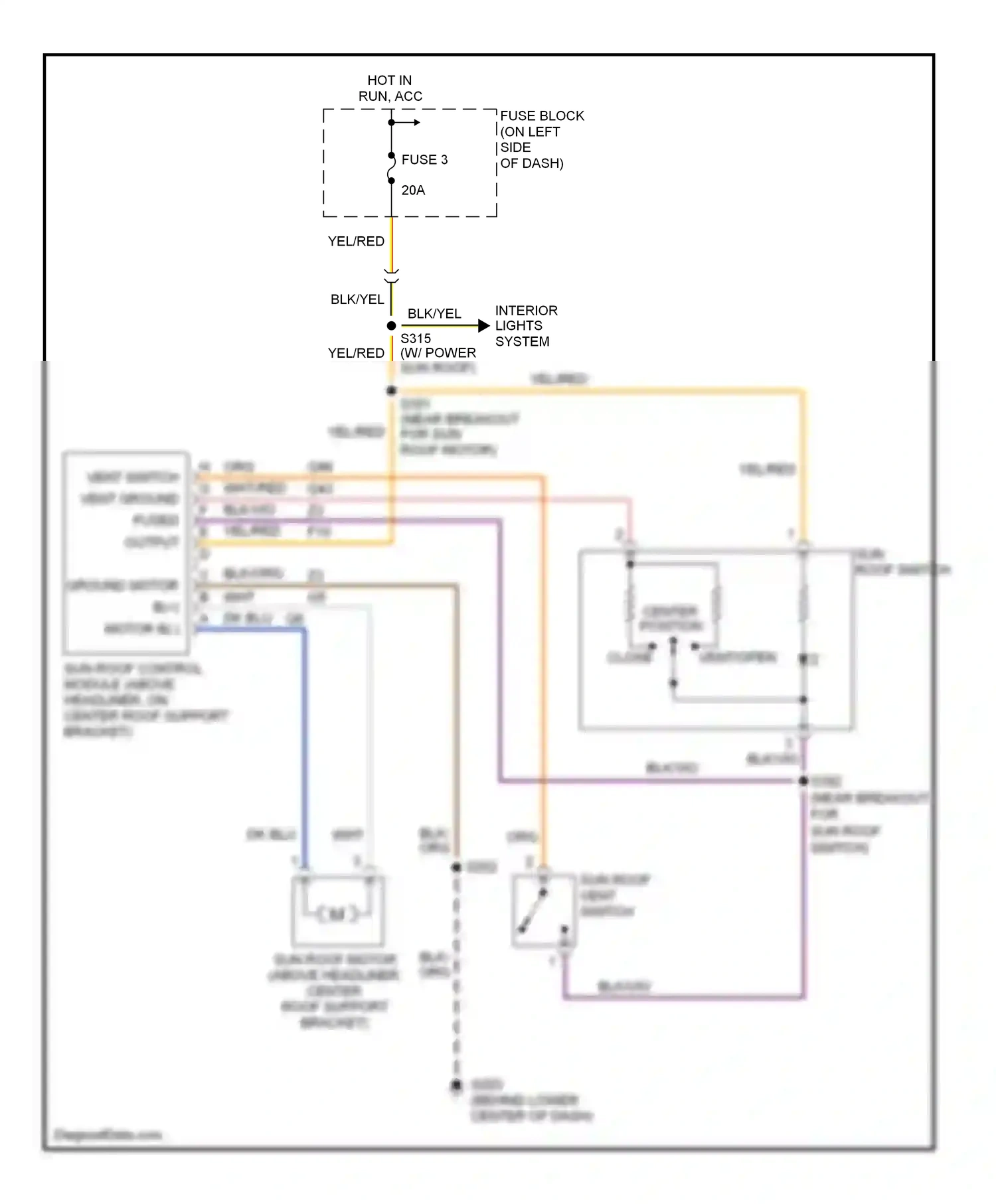 Dodge Neon II (1999-2005) vent/open wiring diagram  (1 of 1)