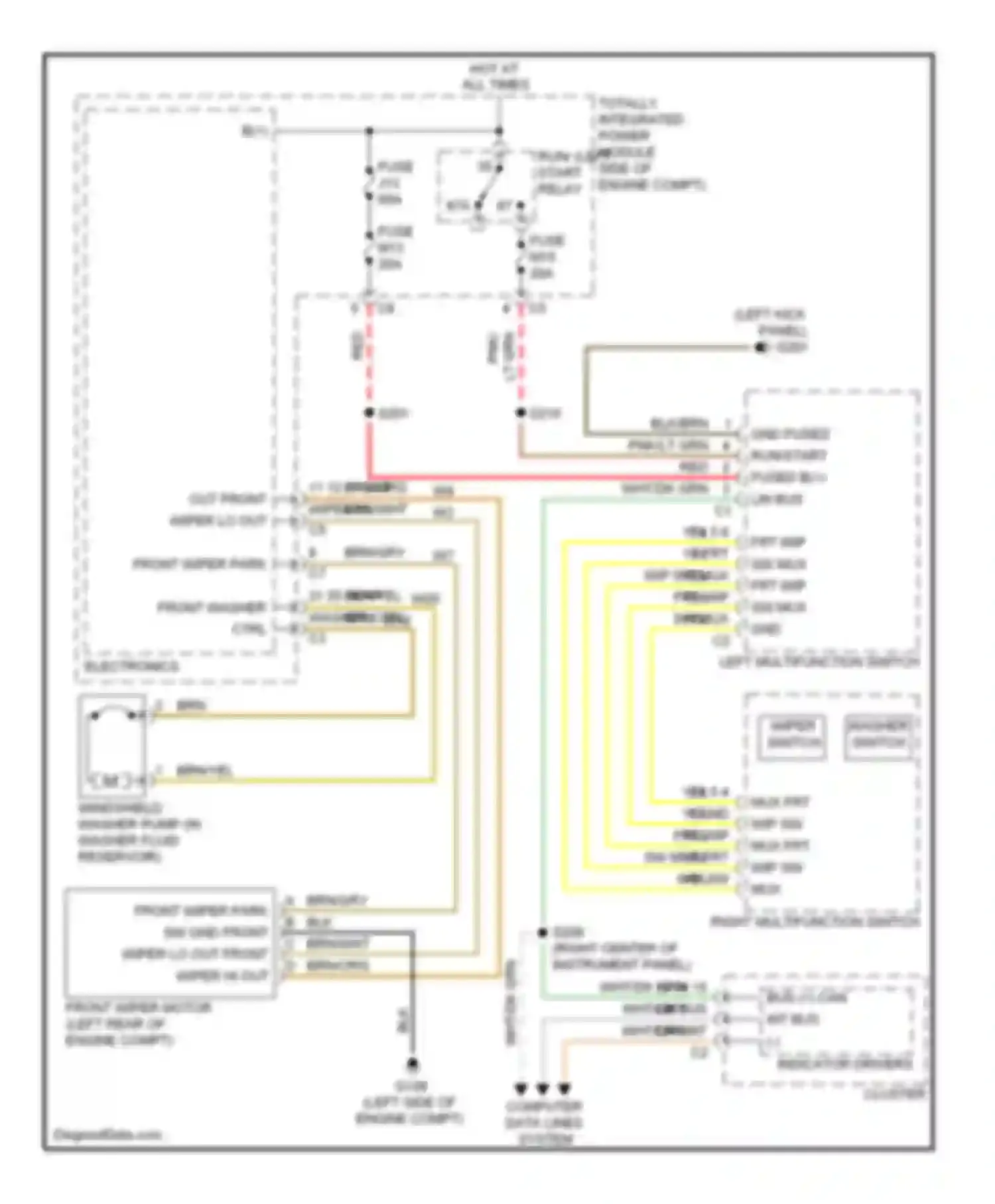 Nitro Dodge I (2006-2011): Front wiper/washer circuit