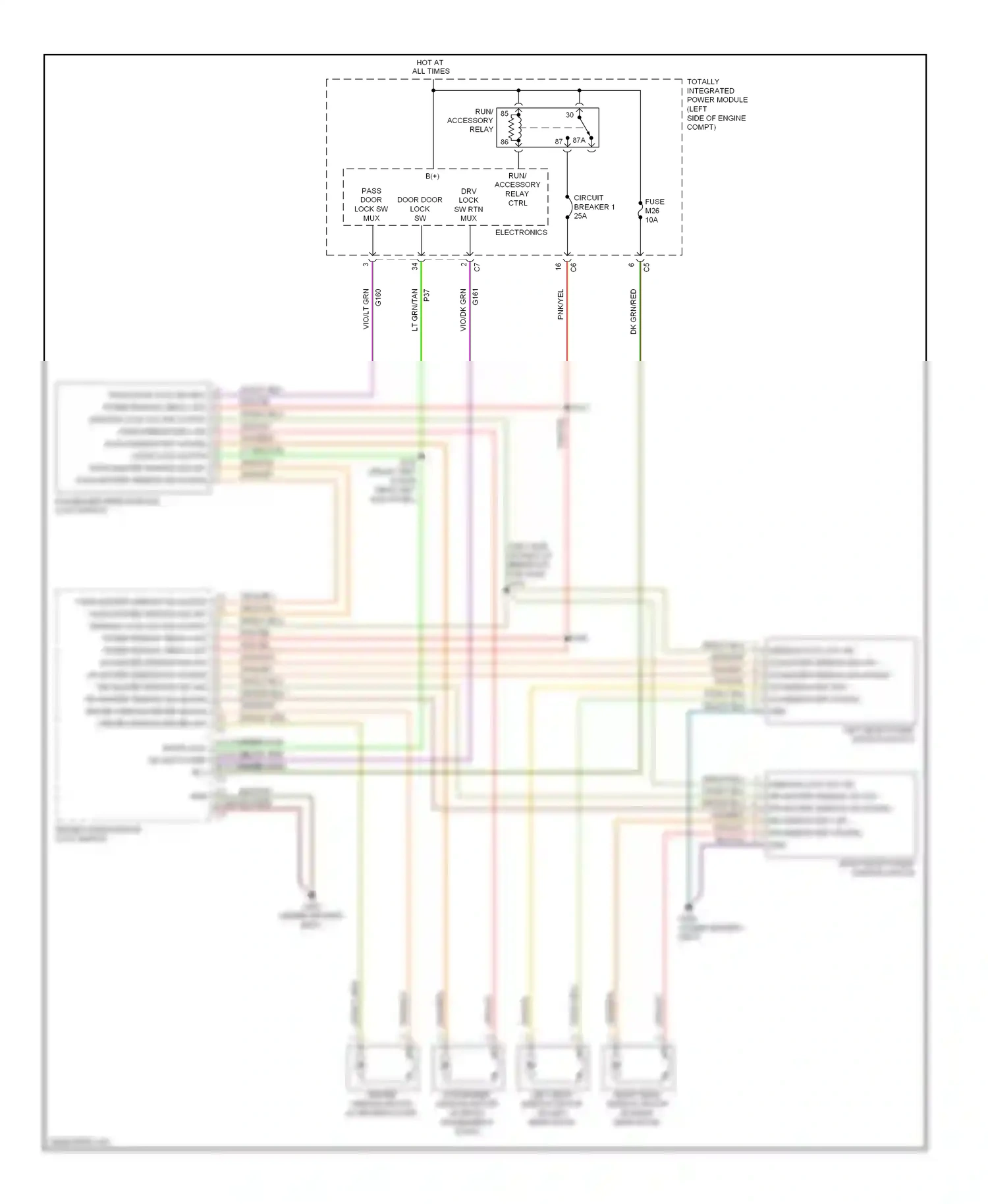 Dodge Nitro I (2006-2011) driver window/door lock switch wiring diagram  (1 of 2)