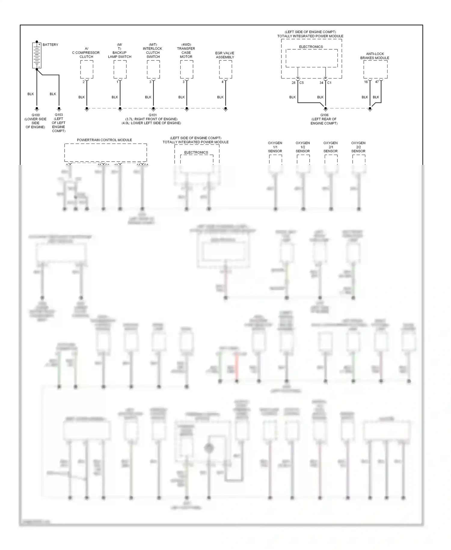 Dodge Nitro I (2006-2011) occupant restraint controller (orc) module wiring diagram  (1 of 2)