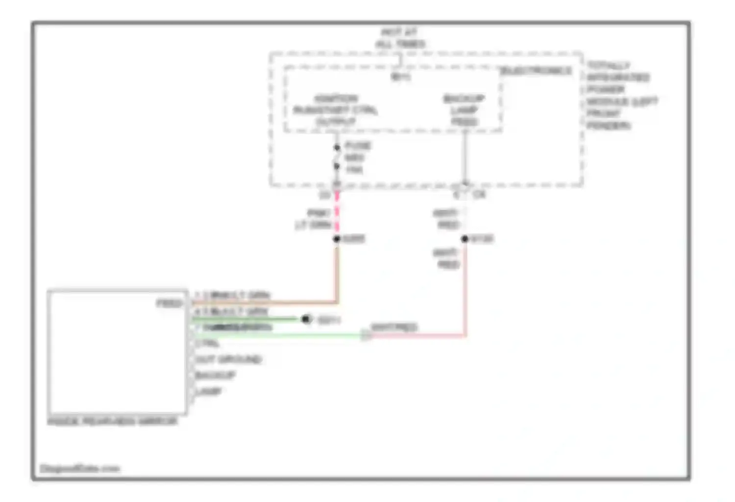 Pickup R1500 Dodge  (1996-2010): Automatic day/night mirror circuit, except base