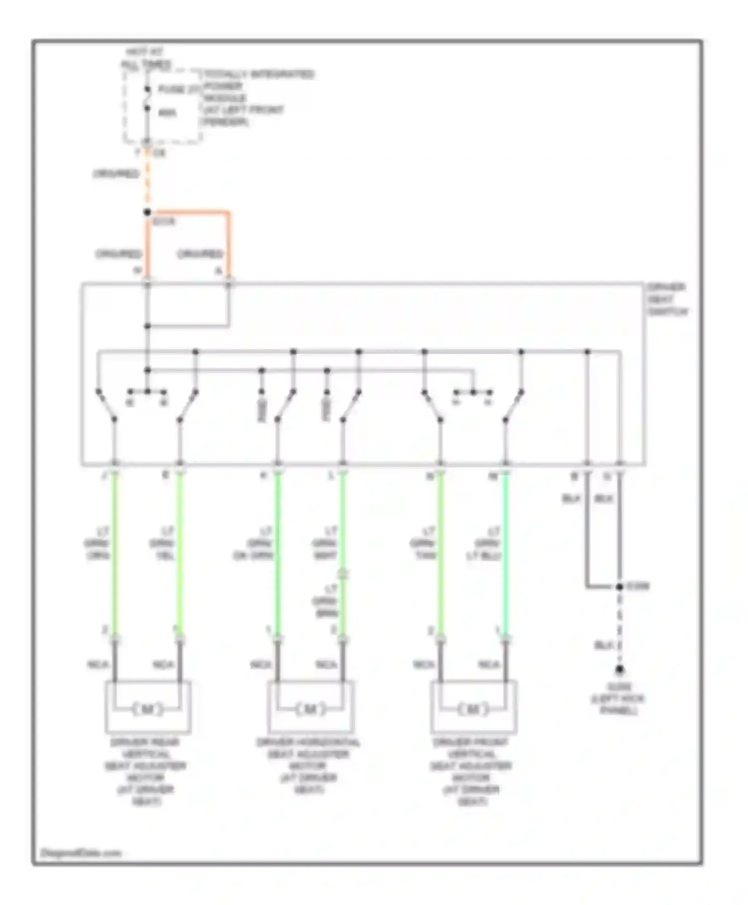 Pickup R1500 Dodge  (1996-2010): Driver power seat circuit, heavy duty