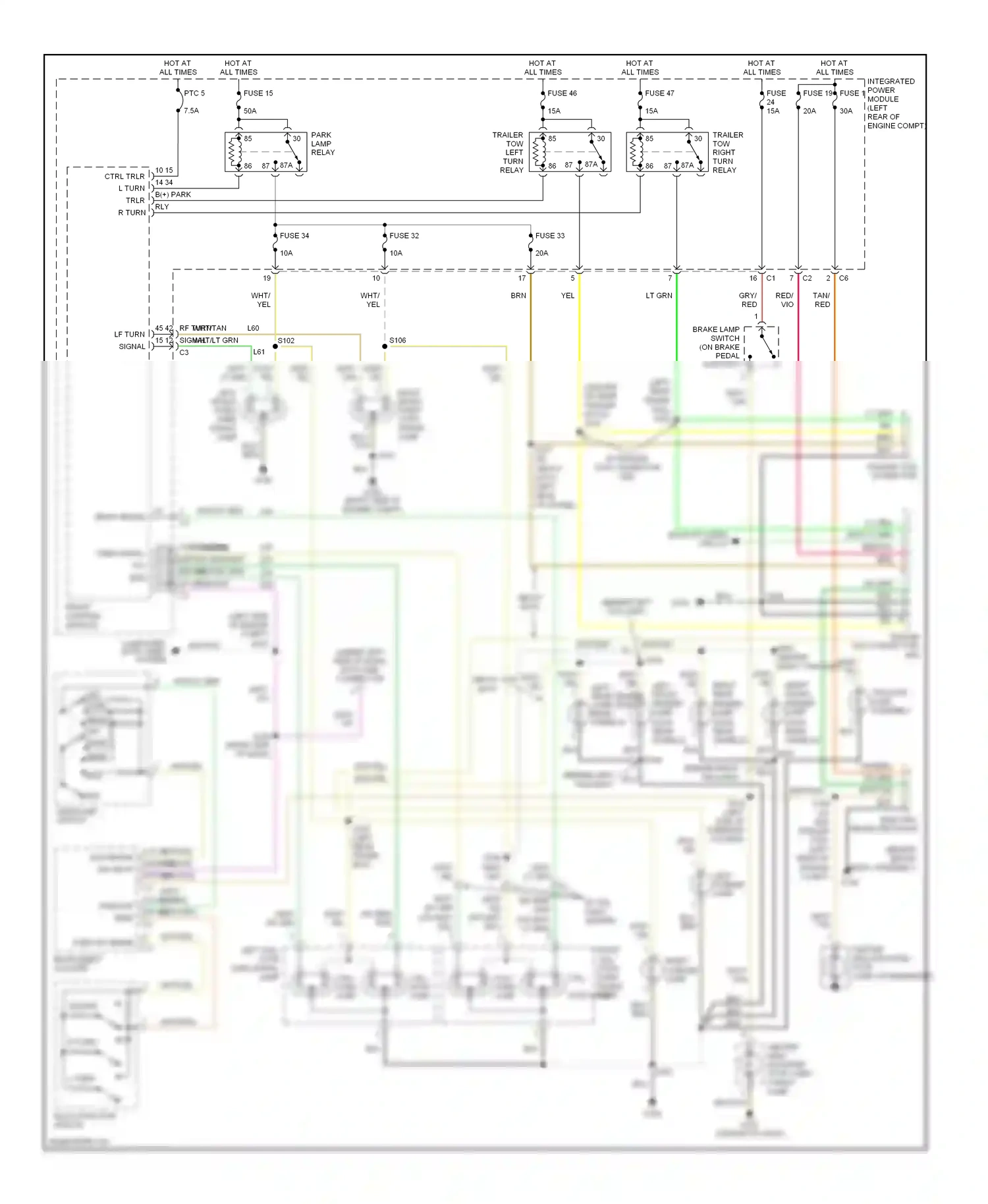 Dodge Pickup R1500  (1996-2010) multi- function switch wiring diagram  (1 of 6)