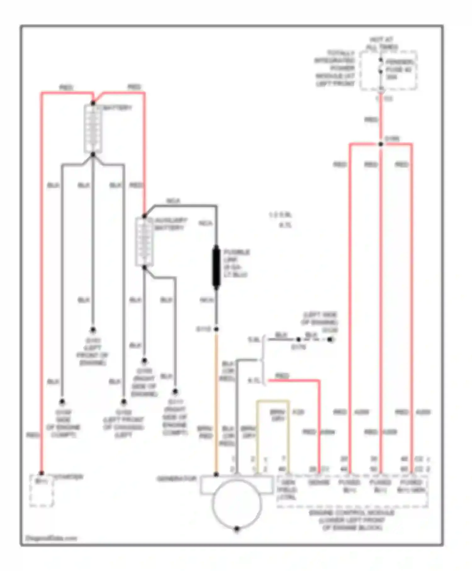 Pickup R2500 Dodge  (1996-2010): 5.9l 24-valve diesel, charging circuit