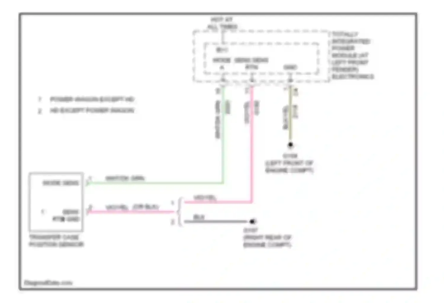 Pickup R2500 Dodge  (1996-2010): 5.7l, transfer case circuit, manual
