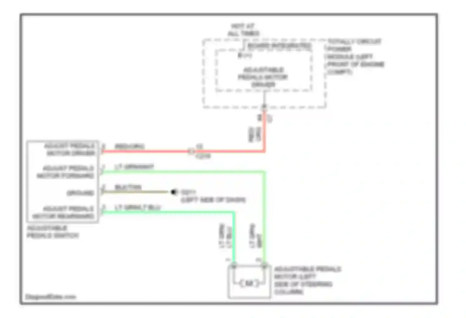 Wiring diagram adjustable pedals switch for Dodge Pickup R2500  (1996-2010) (1 of 3)