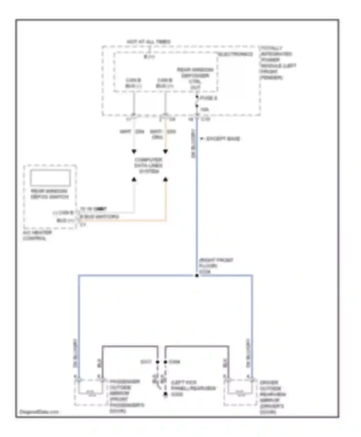 Wiring diagram except base for Dodge Pickup R2500  (1996-2010) (1 of 9)