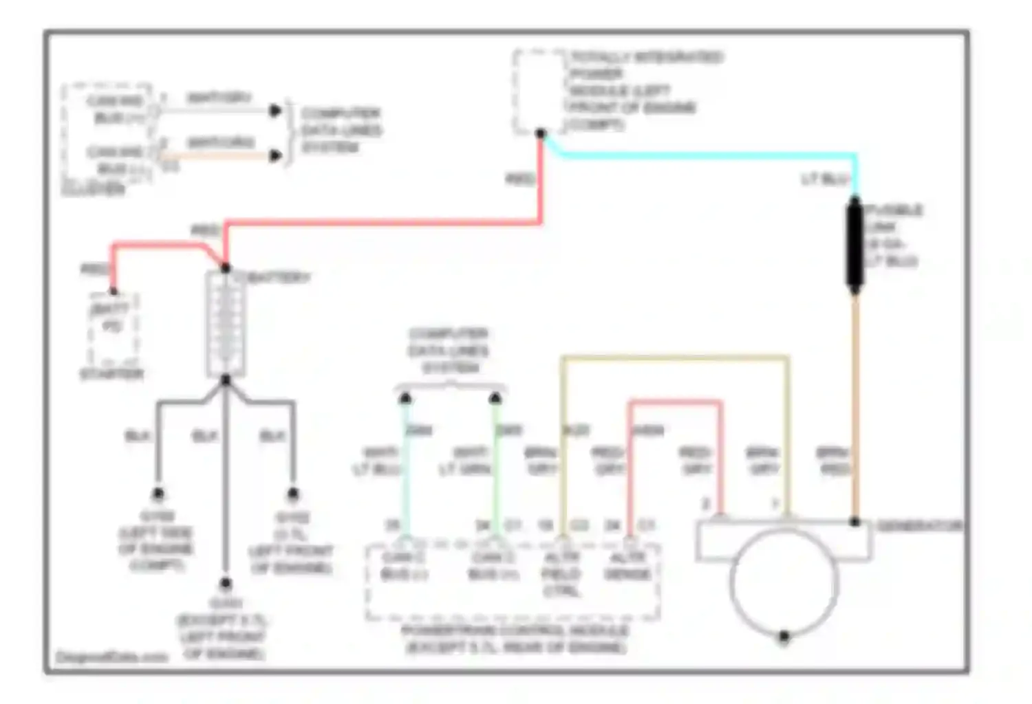 Wiring diagram fusible link (8 ga- for Dodge Pickup R2500  (1996-2010) (1 of 7)