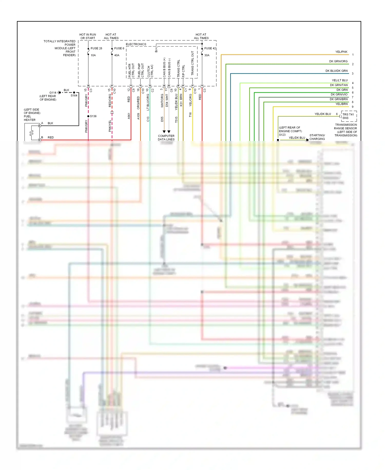 Dodge Pickup R2500  (1996-2010) trans ctrl intake rly ctrl f/p ctrl wiring diagram  (1 of 1)