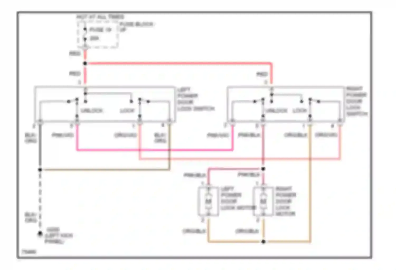 Pickup R3500 Dodge  (1996-2010): Power door lock circuit
