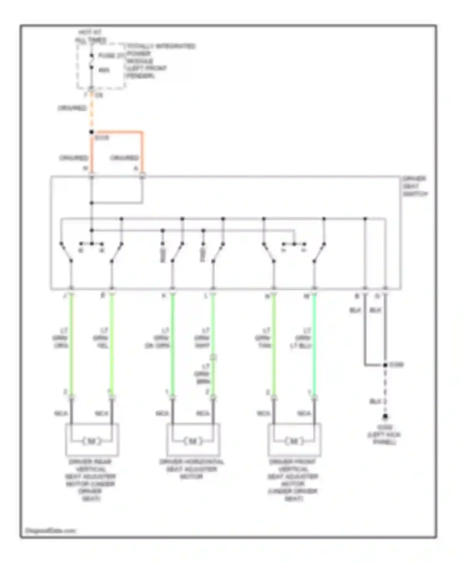 Pickup R3500 Dodge  (1996-2010): Driver power seat circuit, heavy duty