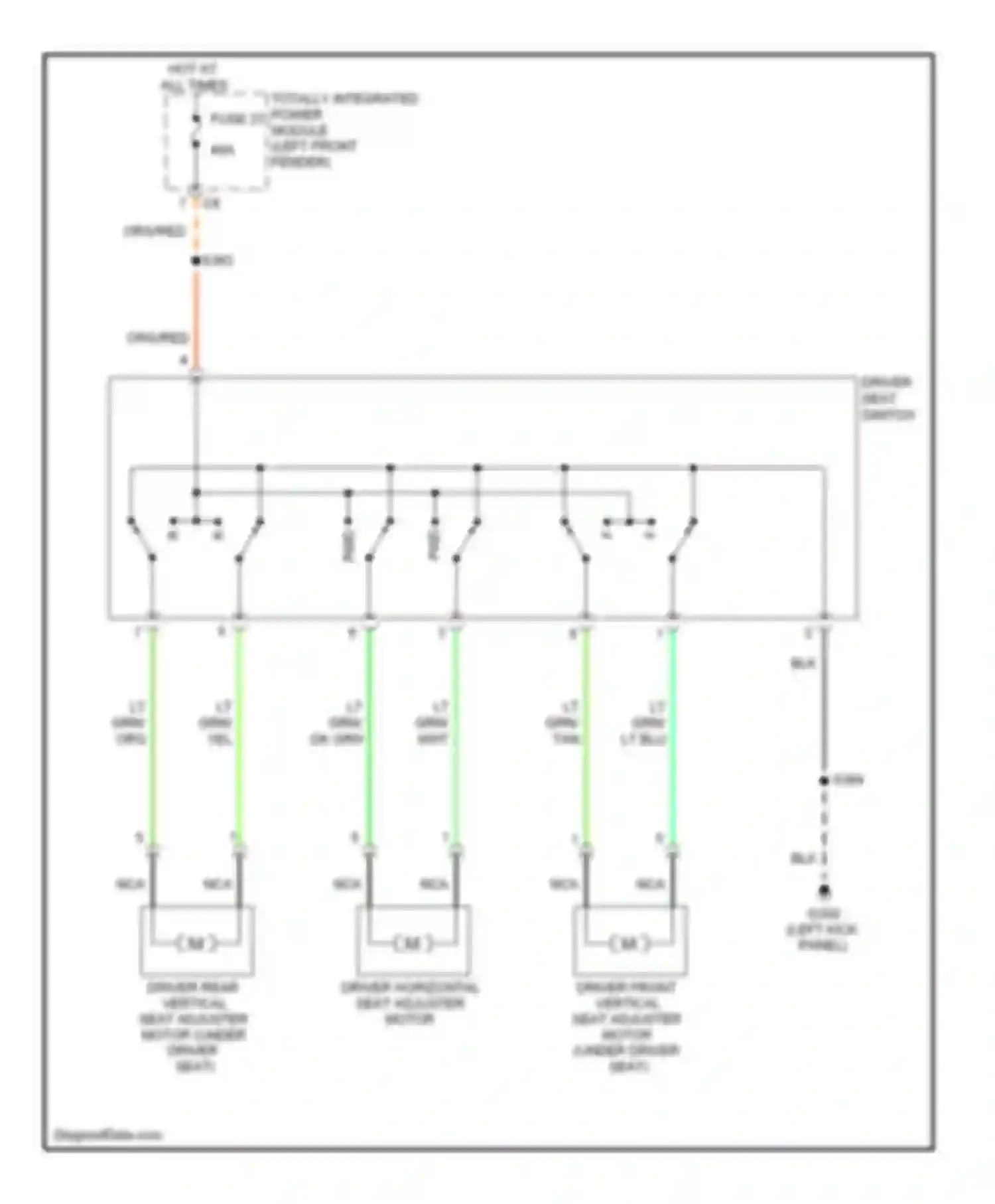 Pickup R3500 Dodge  (1996-2010): Driver power seat circuit, light duty