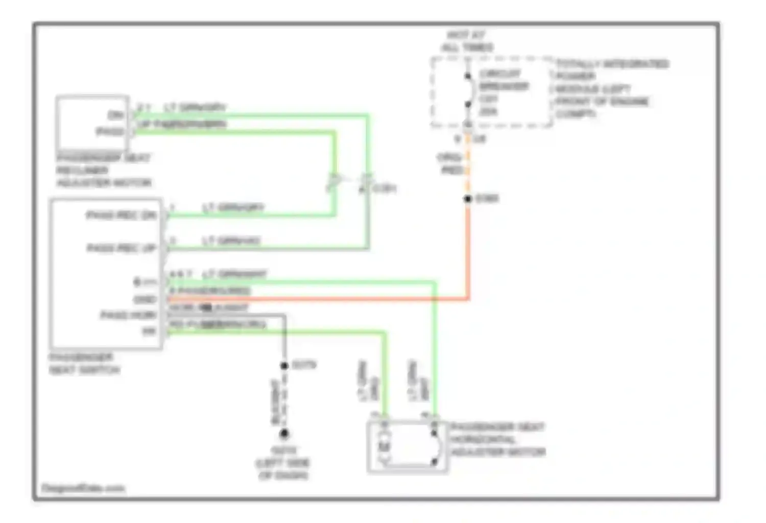 Pickup R3500 Dodge  (1996-2010): Passenger power seat circuit