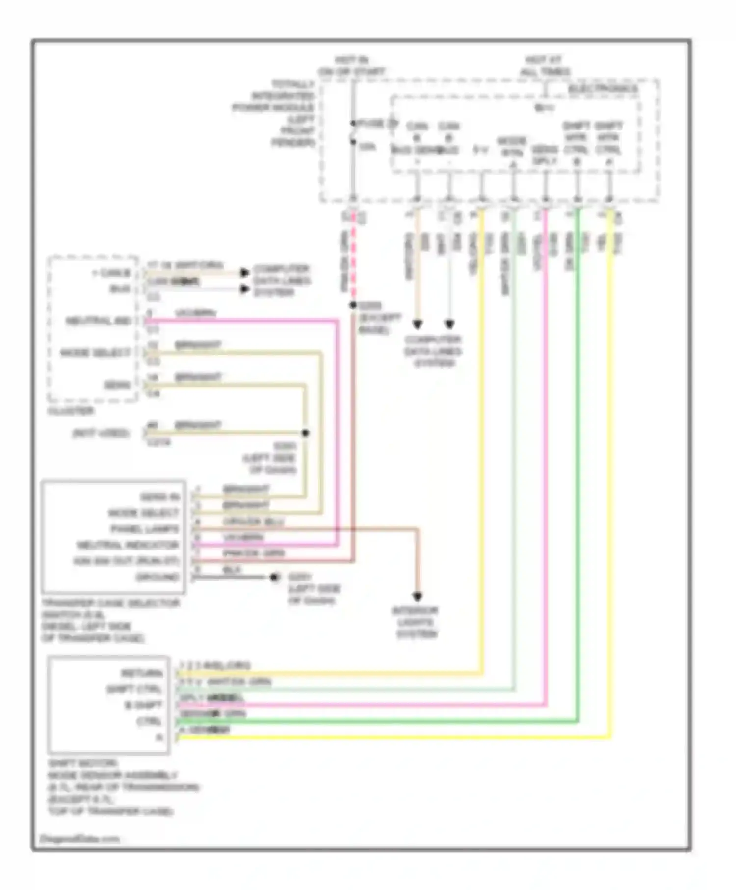 Pickup R3500 Dodge  (1996-2010): Transfer case circuit, electronic