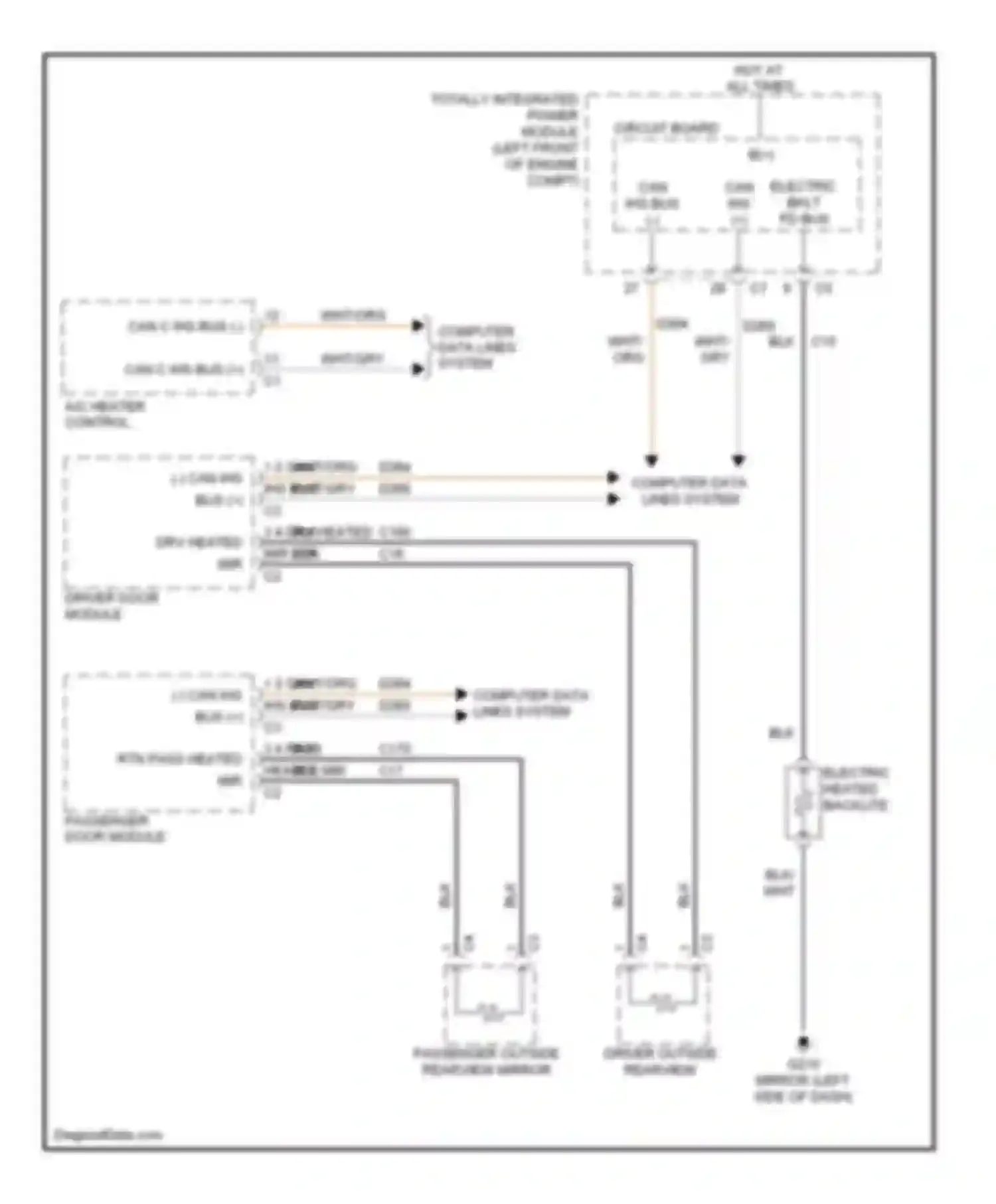 Wiring diagram 3 4 pass heated mir rtn pass heated mir fd for Dodge Pickup R3500  (1996-2010) (1 of 1)