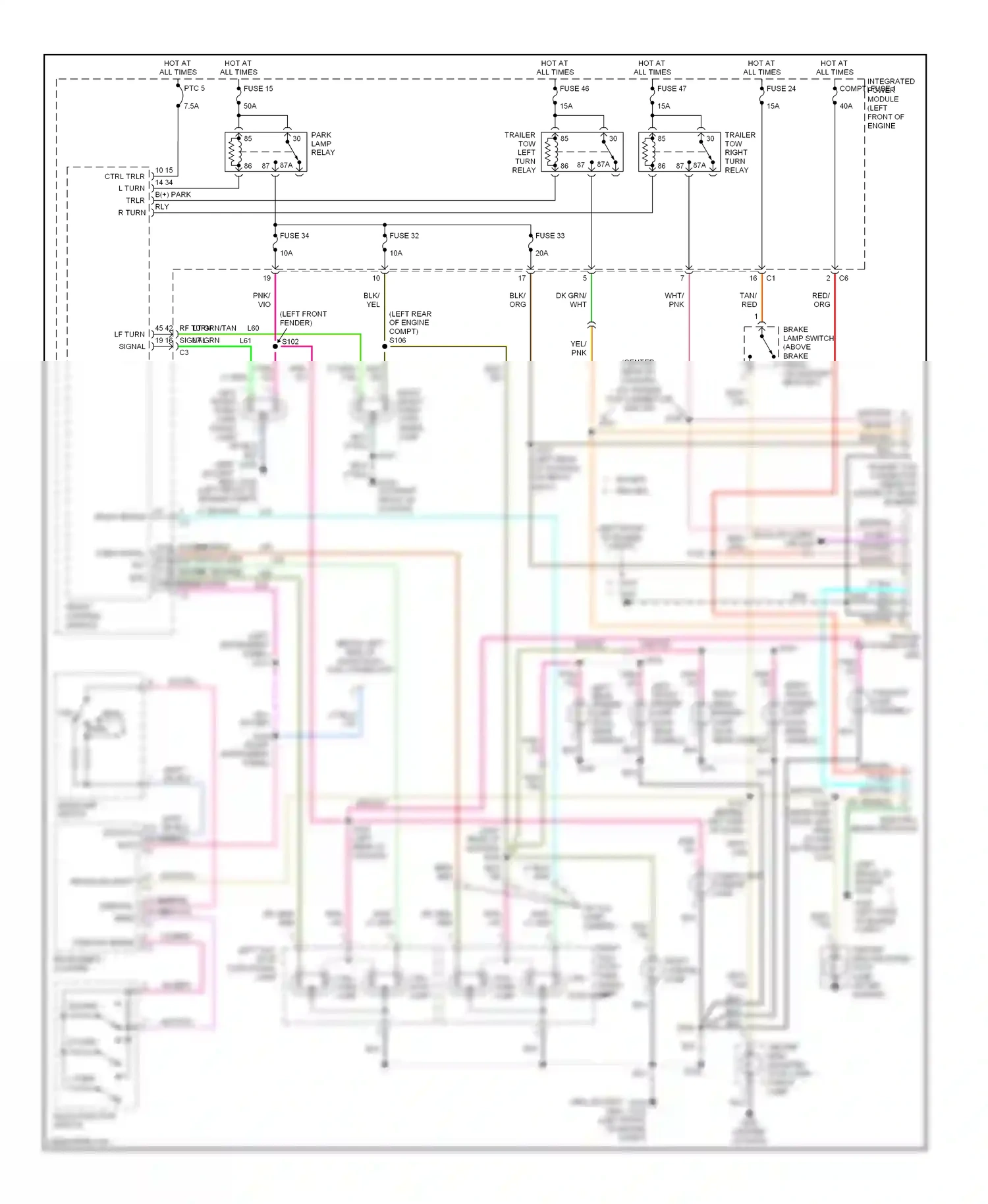 Dodge Pickup R3500  (1996-2010) multi- function switch wiring diagram  (1 of 4)