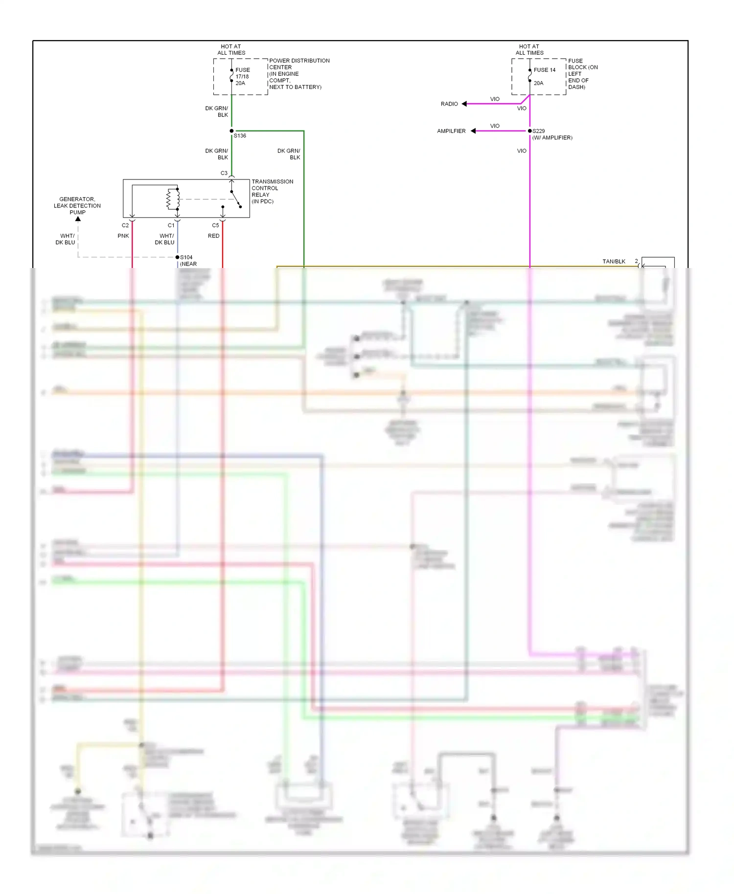 Dodge Ram Van B1500  (1996-2003) engine controls system wiring diagram  (4 of 7)