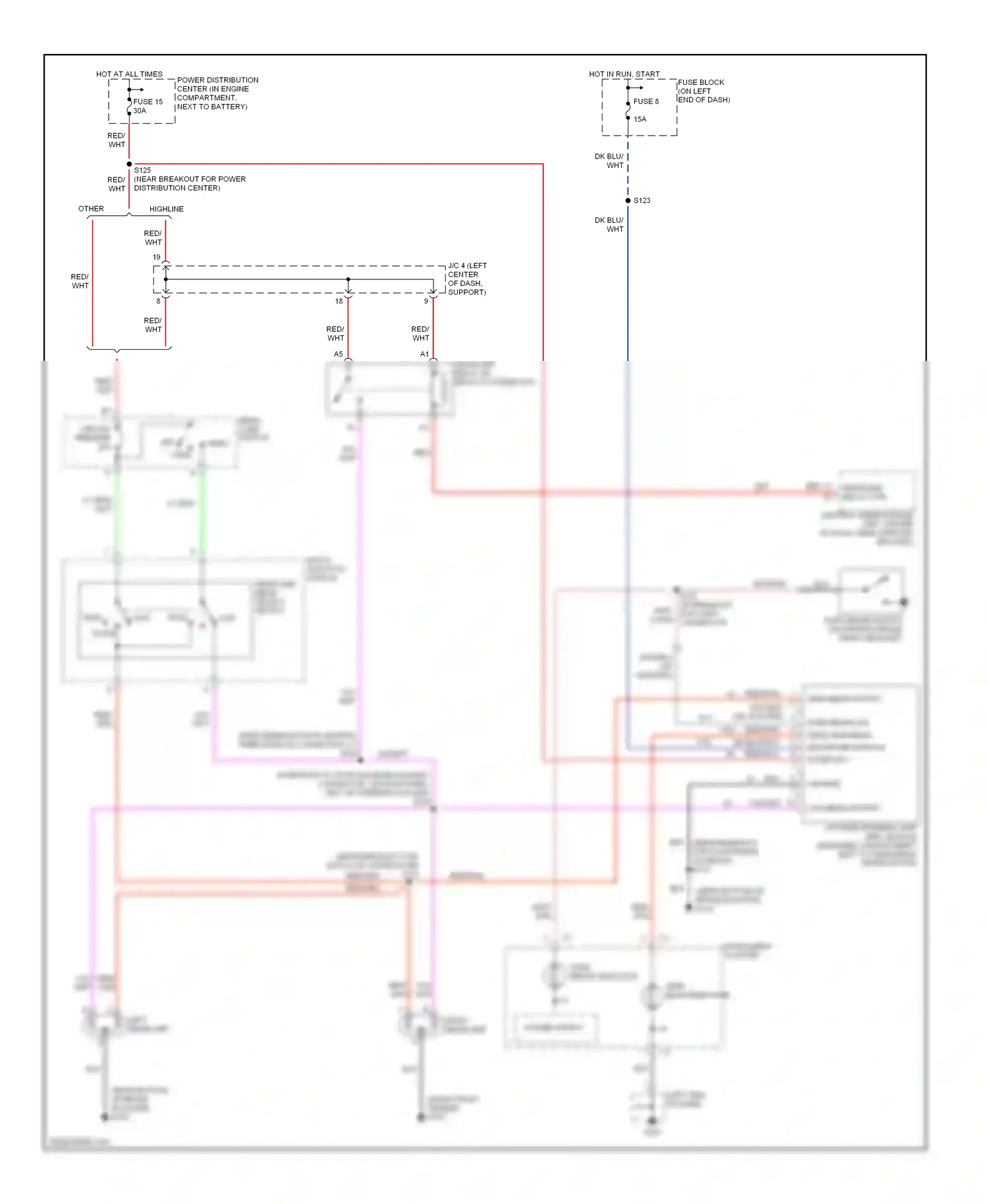 Dodge Ram Van B1500  (1996-2003) multi- function switch wiring diagram  (3 of 8)