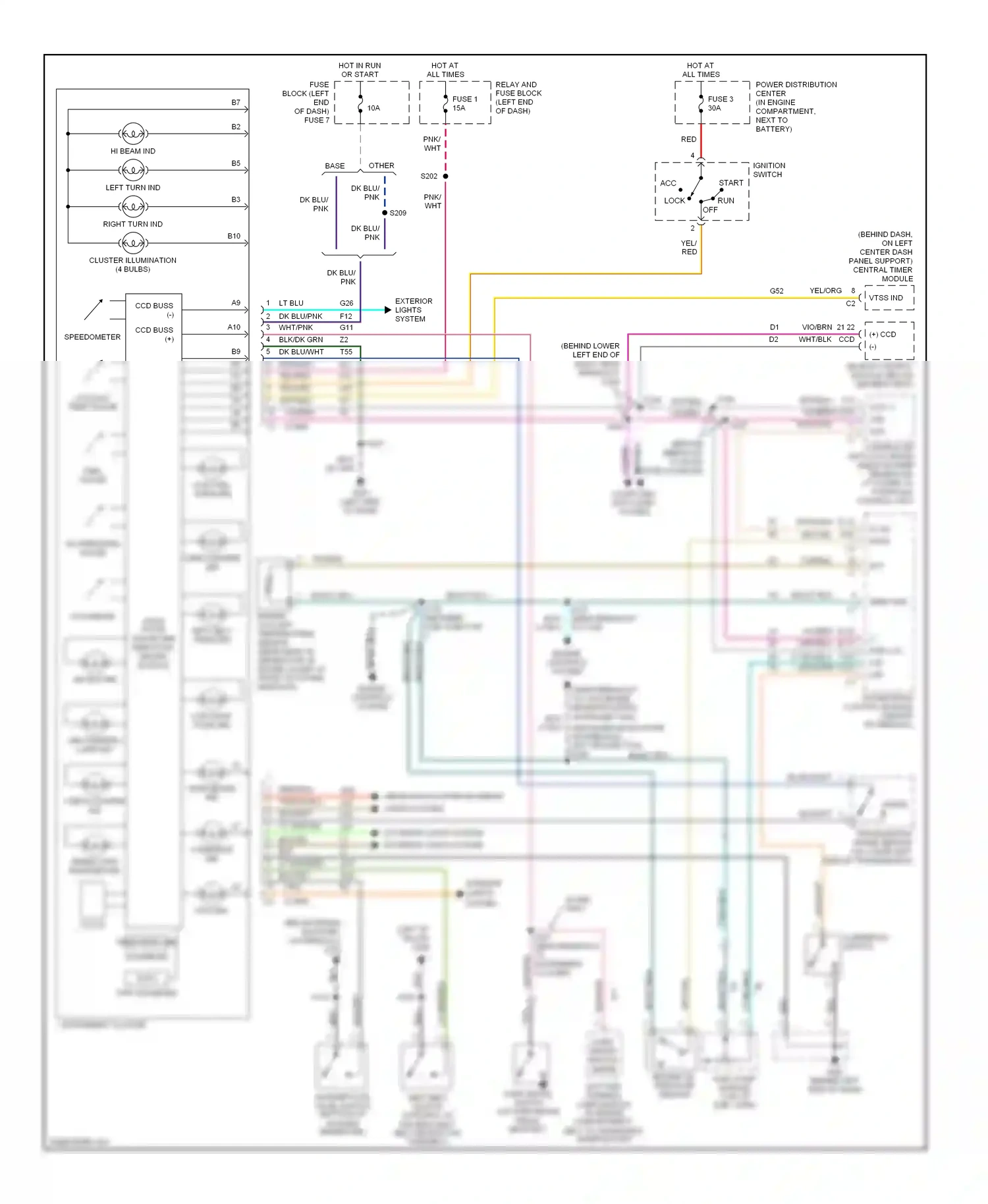 Dodge Ram Van B1500  (1996-2003) solid state gauge and indicator driver module wiring diagram  (1 of 1)