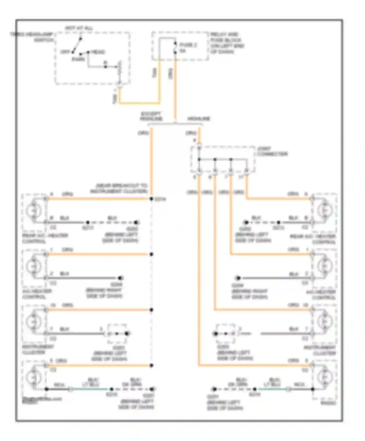 Ram Van B2500 Dodge  (1996-2003): Instrument illumination circuit
