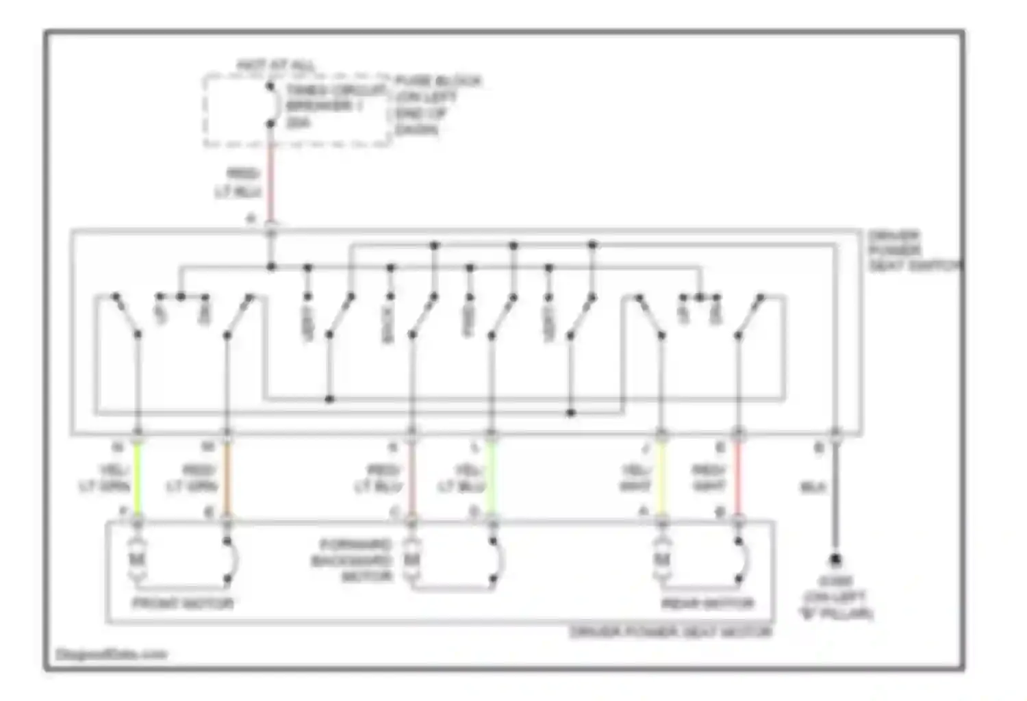 Ram Van B2500 Dodge  (1996-2003): Power seats circuit