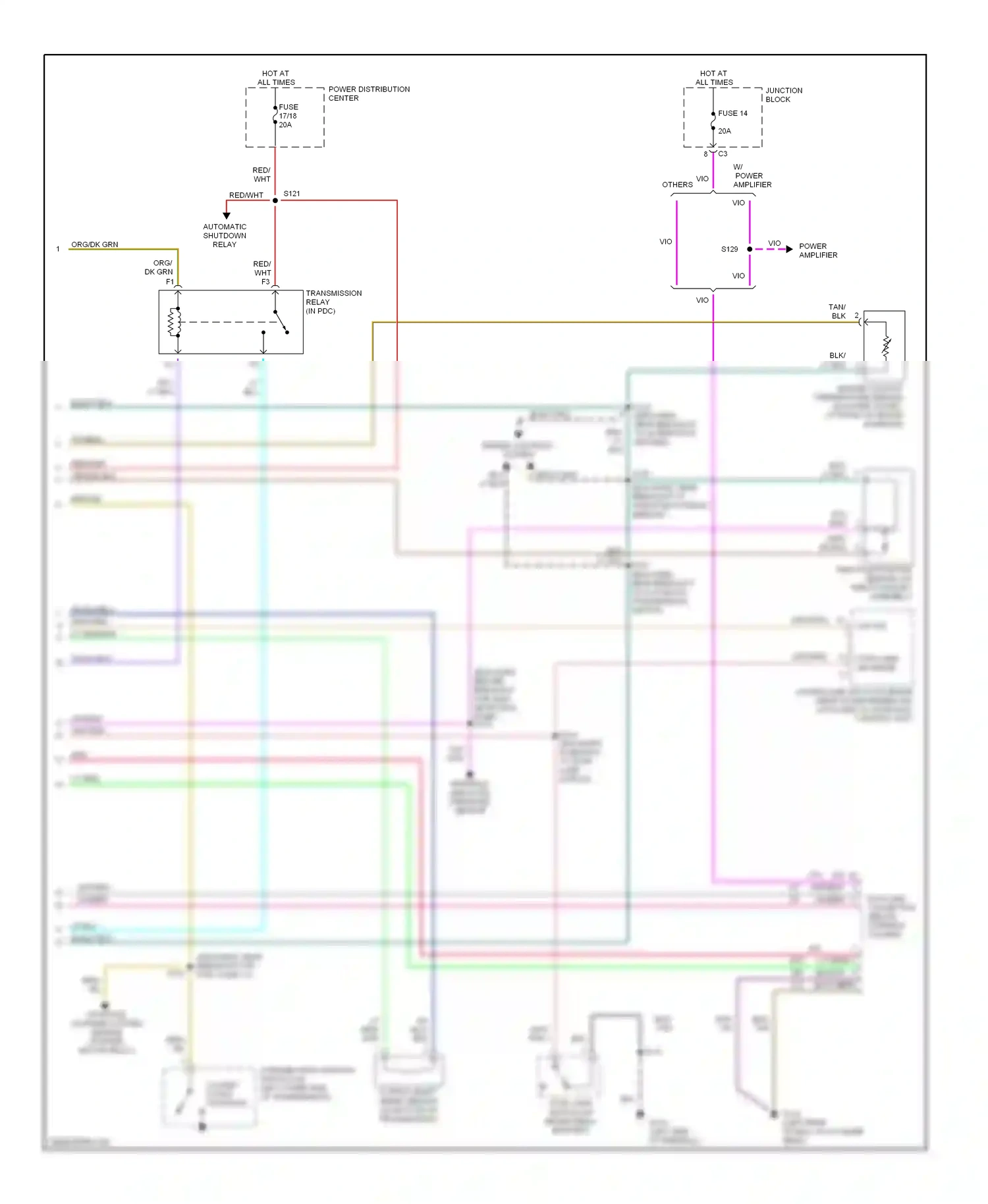 Dodge Ram Van B2500  (1996-2003) automatic shutdown relay wiring diagram  (2 of 10)