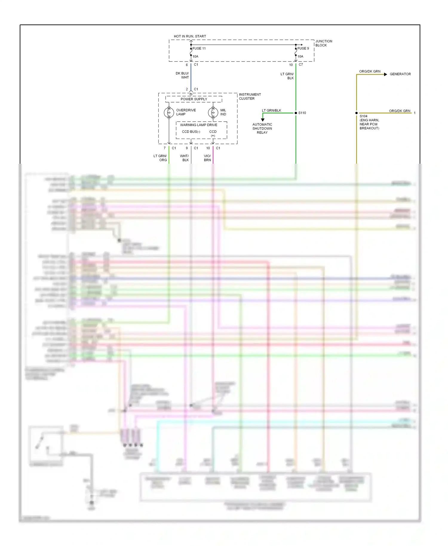 Dodge Ram Van B2500  (1996-2003) automatic shutdown relay wiring diagram  (1 of 10)