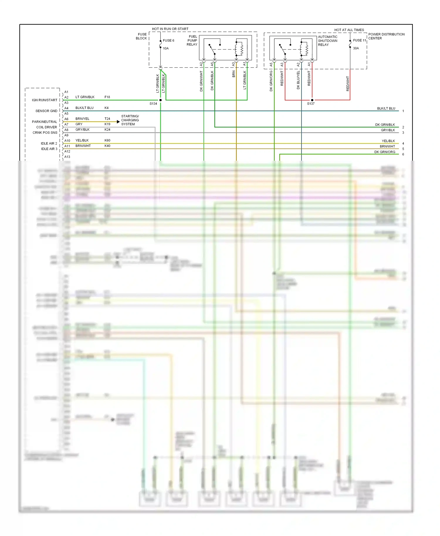 Dodge Ram Van B2500  (1996-2003) automatic shutdown relay wiring diagram  (3 of 10)